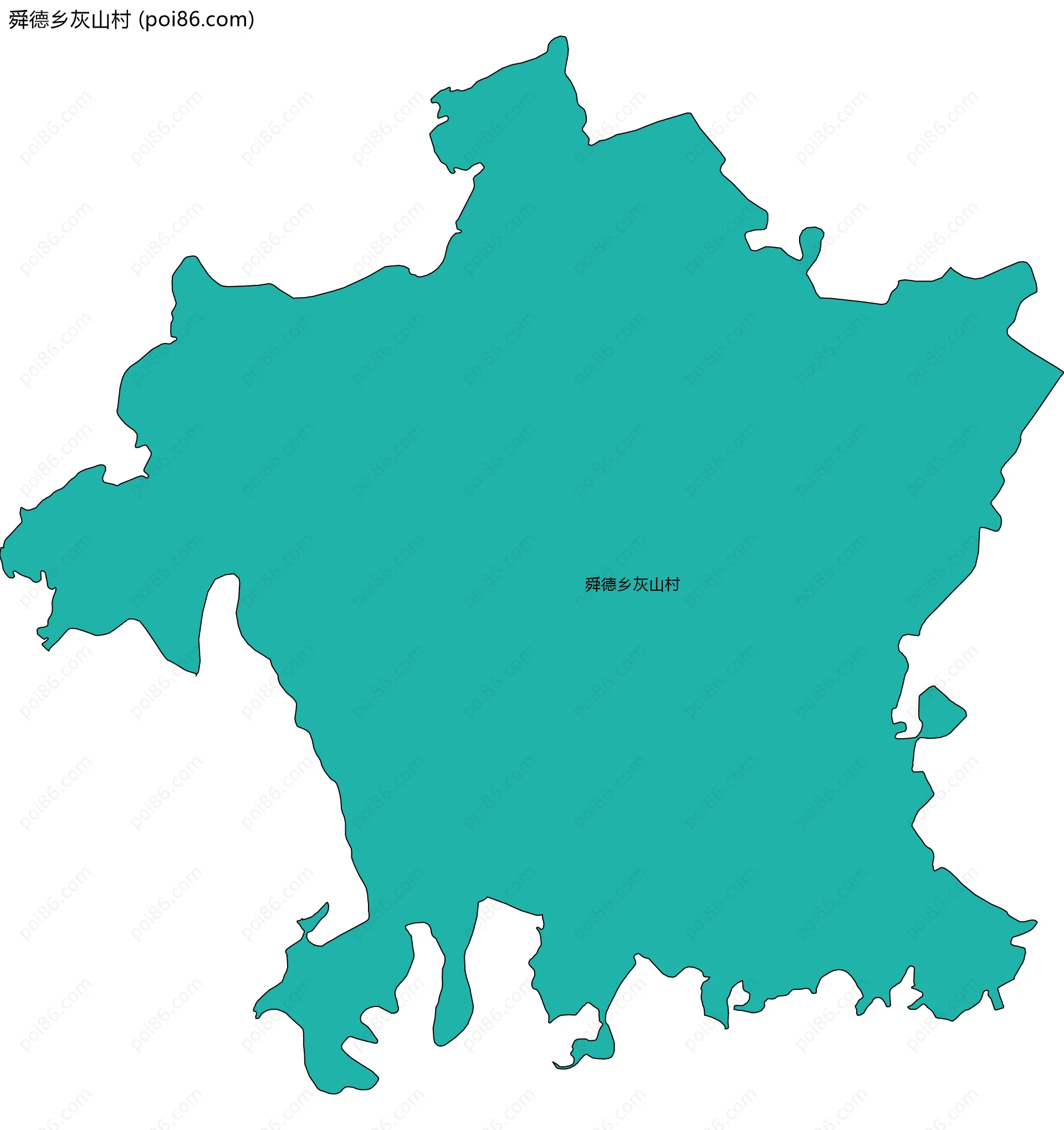 舜德乡灰山村边界地图