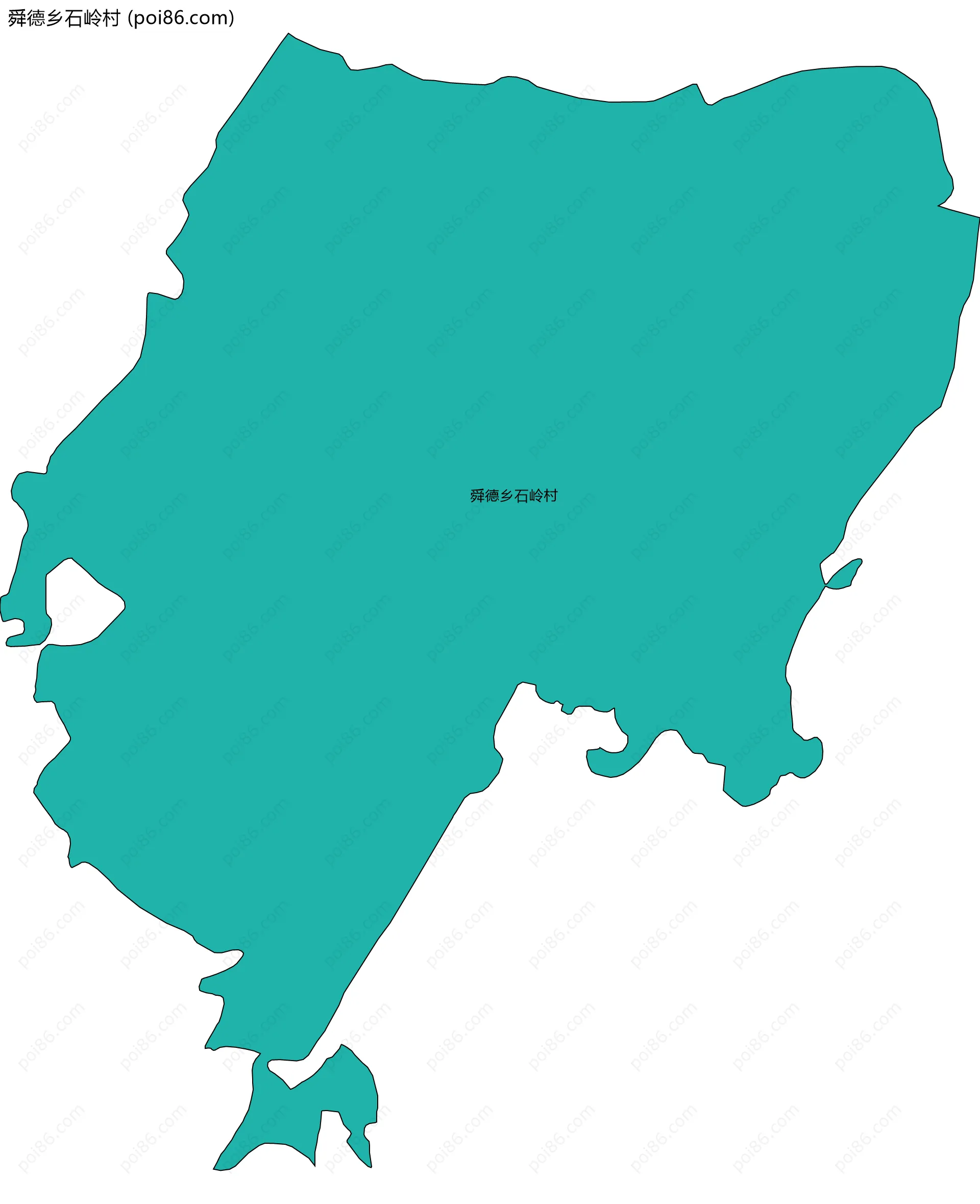 舜德乡石岭村边界地图