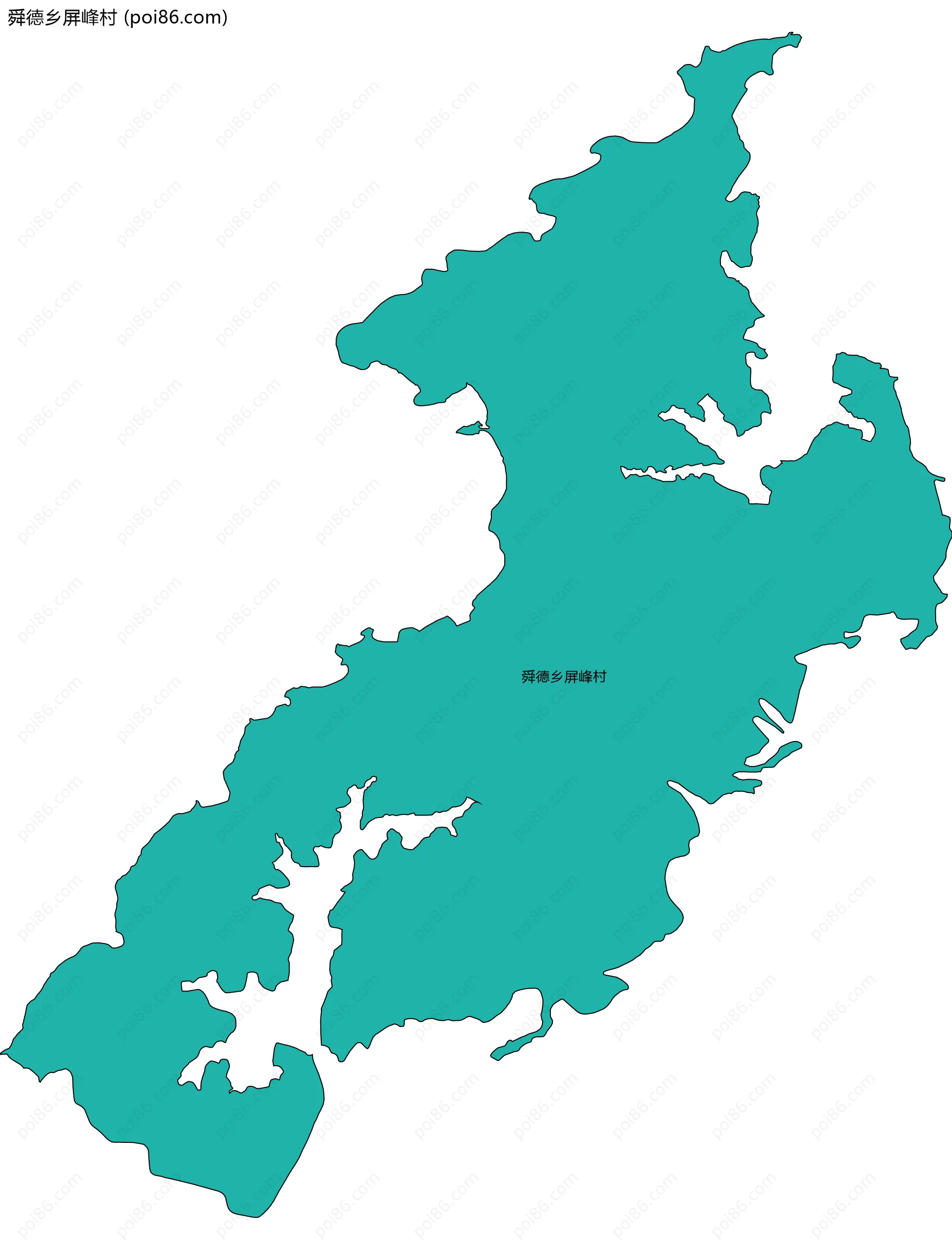 舜德乡屏峰村边界地图