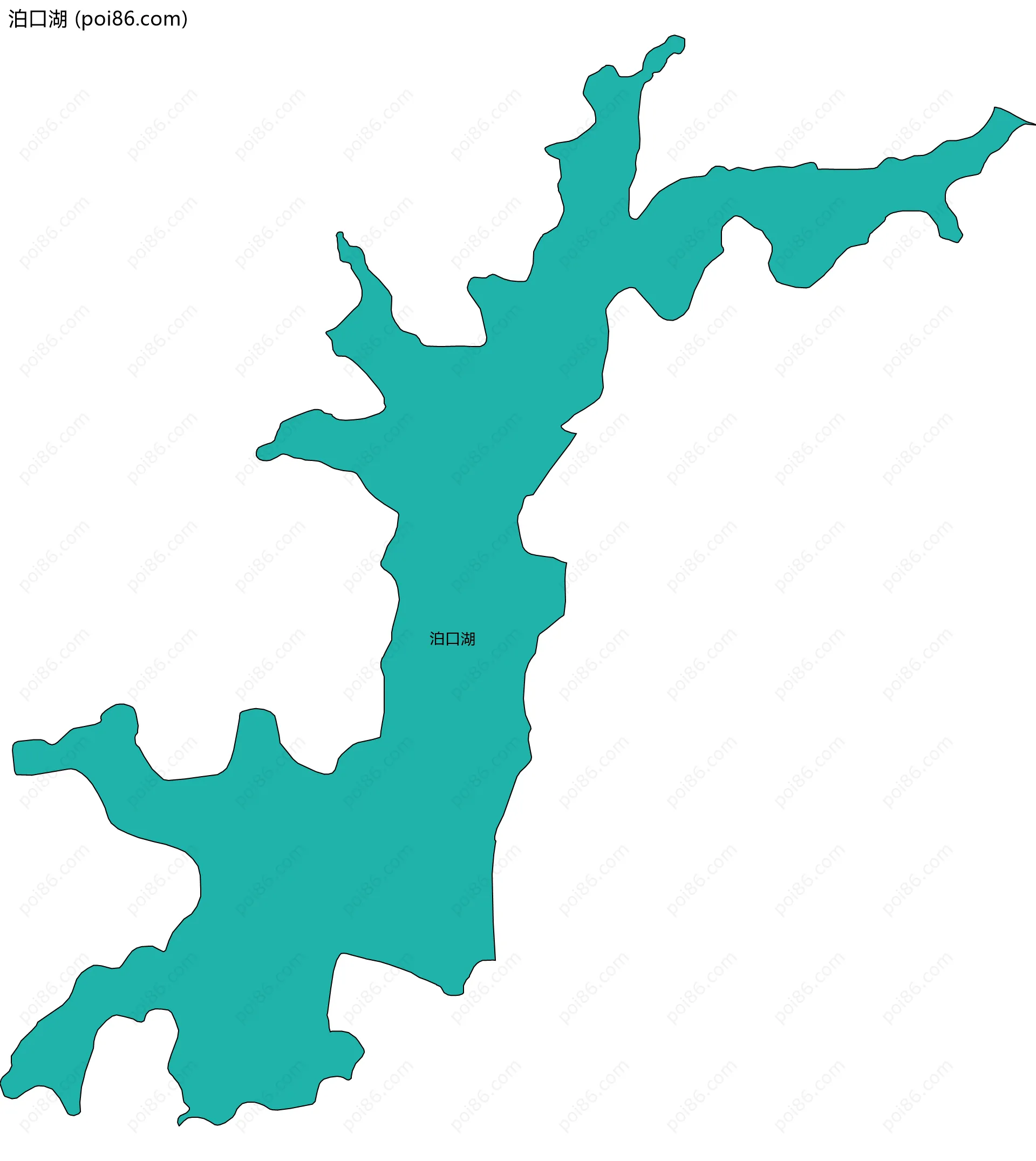 泊口湖边界地图