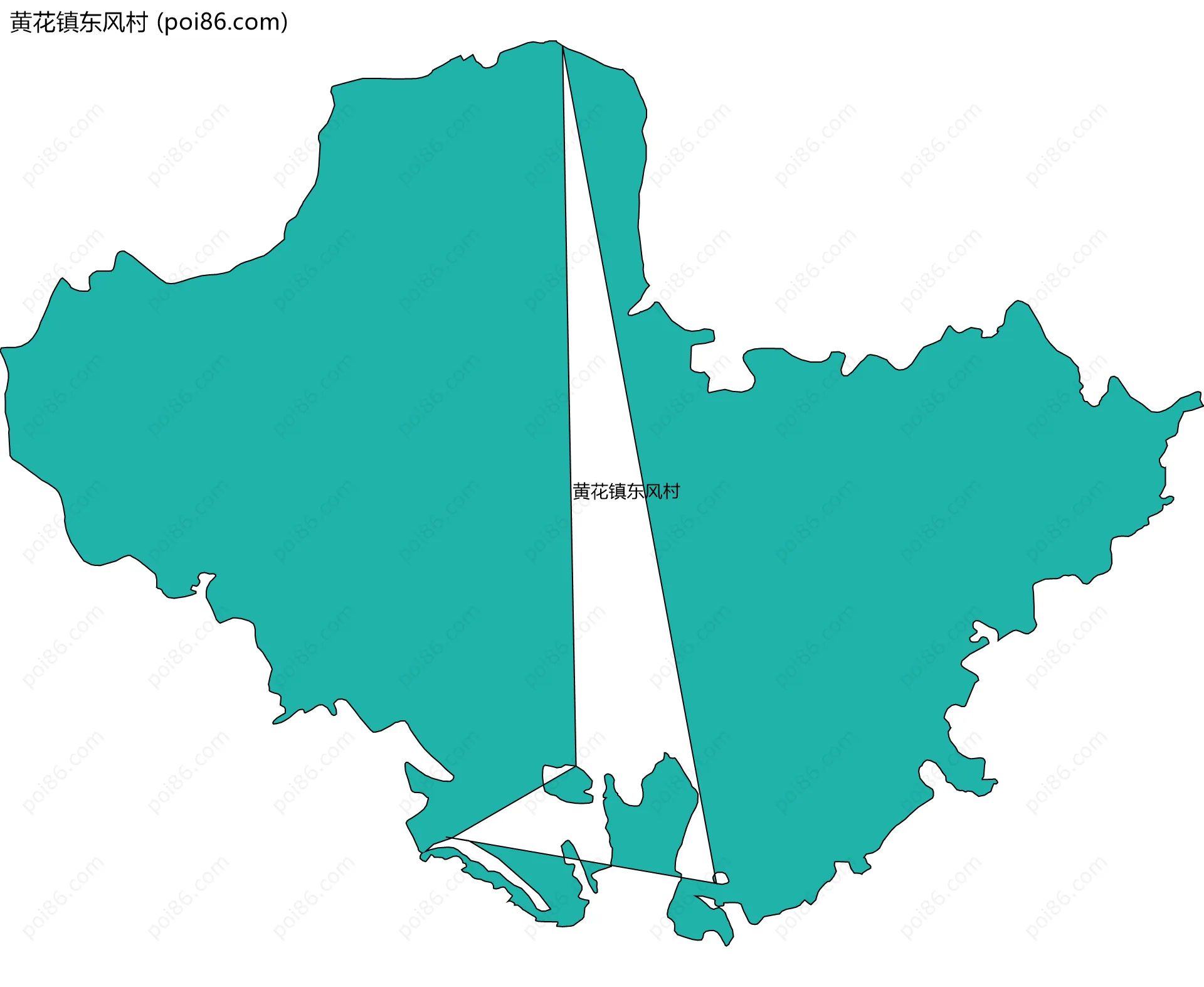 黄花镇东风村边界地图