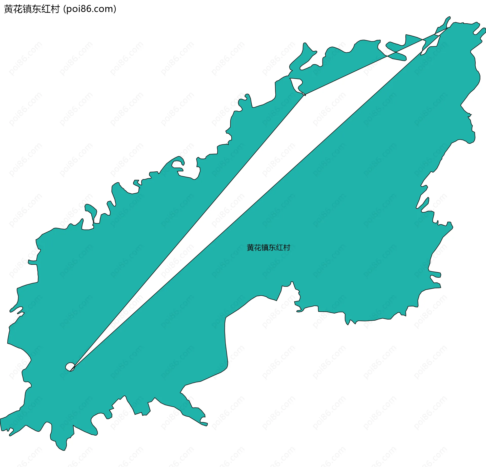 黄花镇东红村边界地图