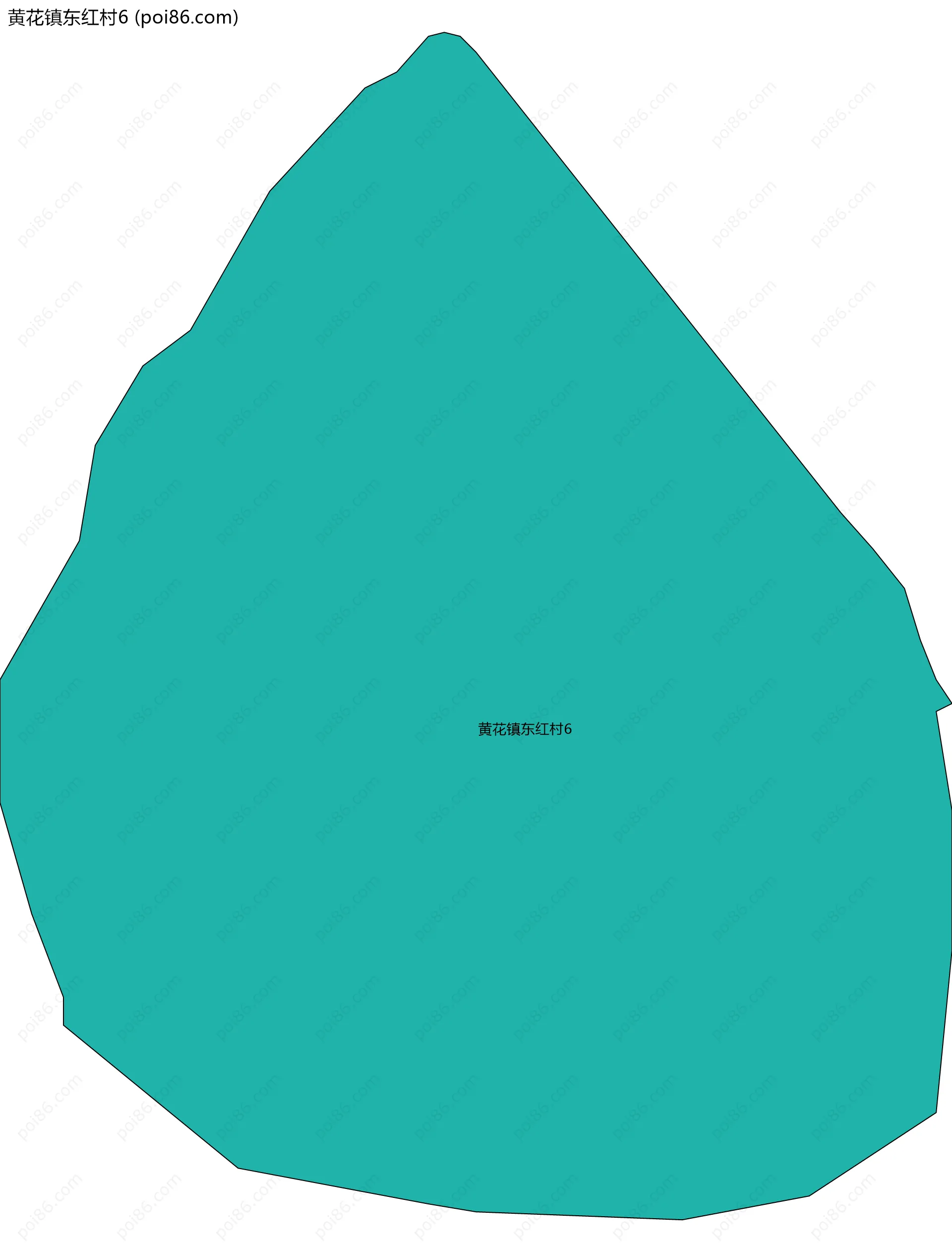 黄花镇东红村6边界地图