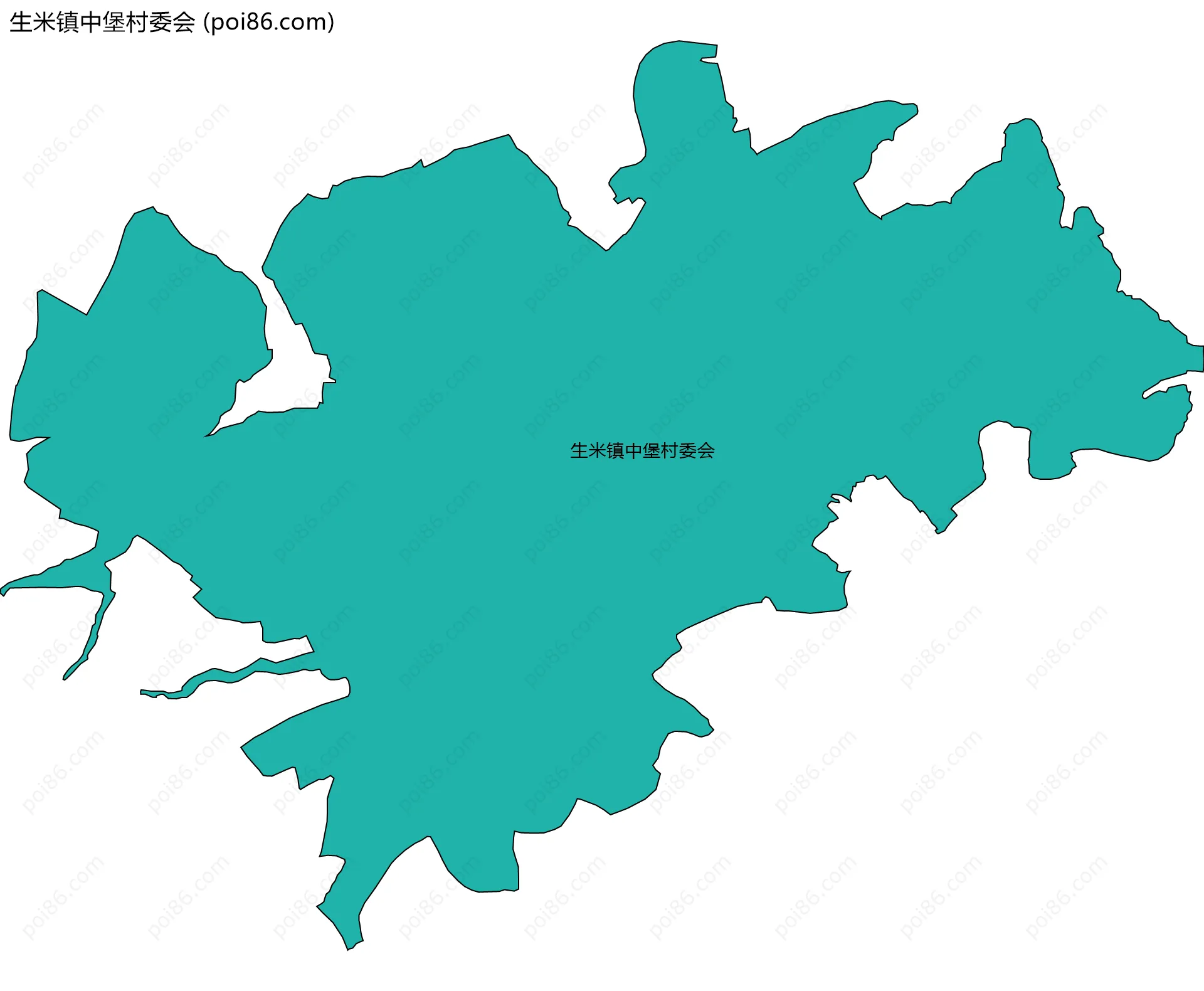 生米镇中堡村委会边界地图