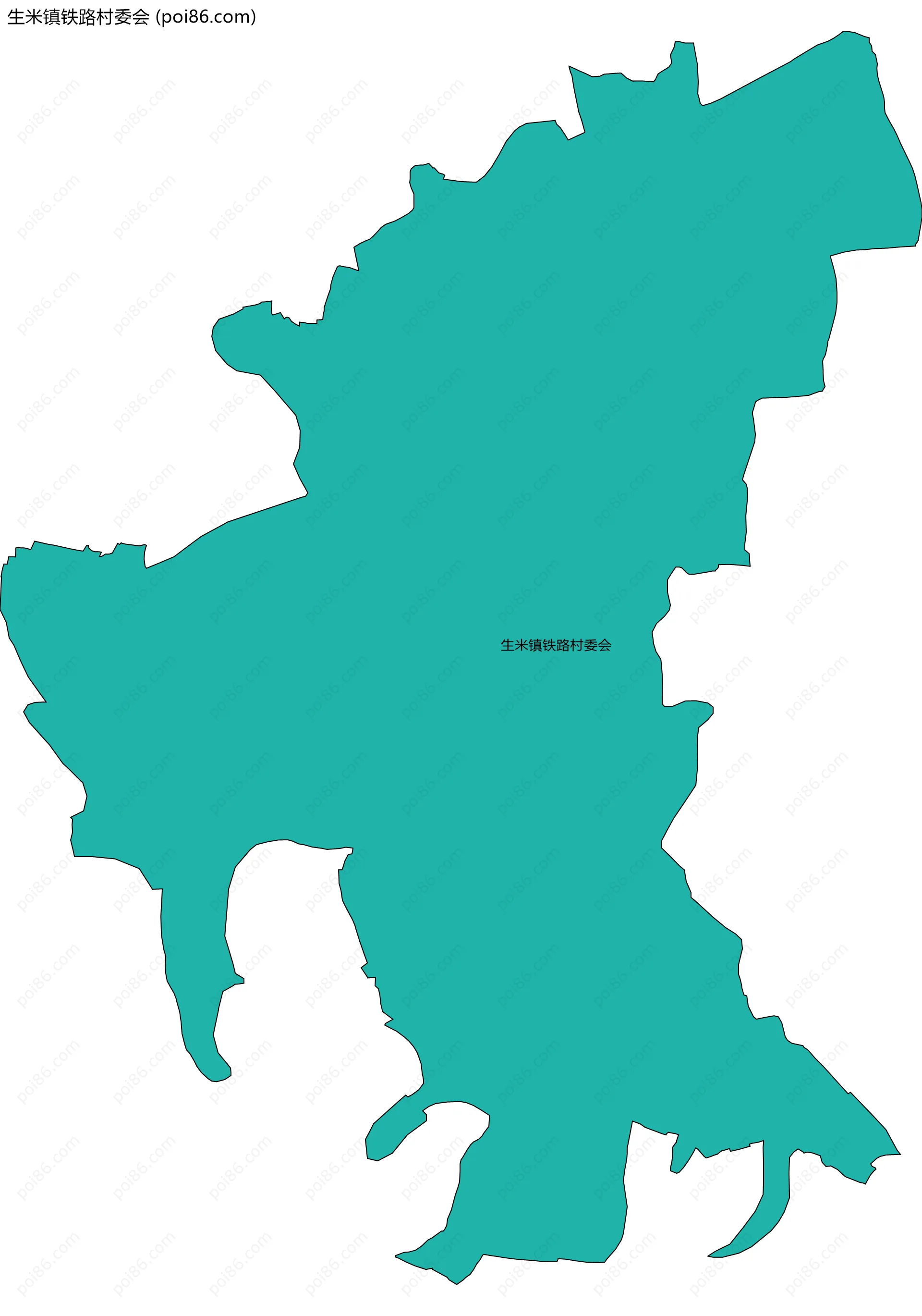 生米镇铁路村委会边界地图