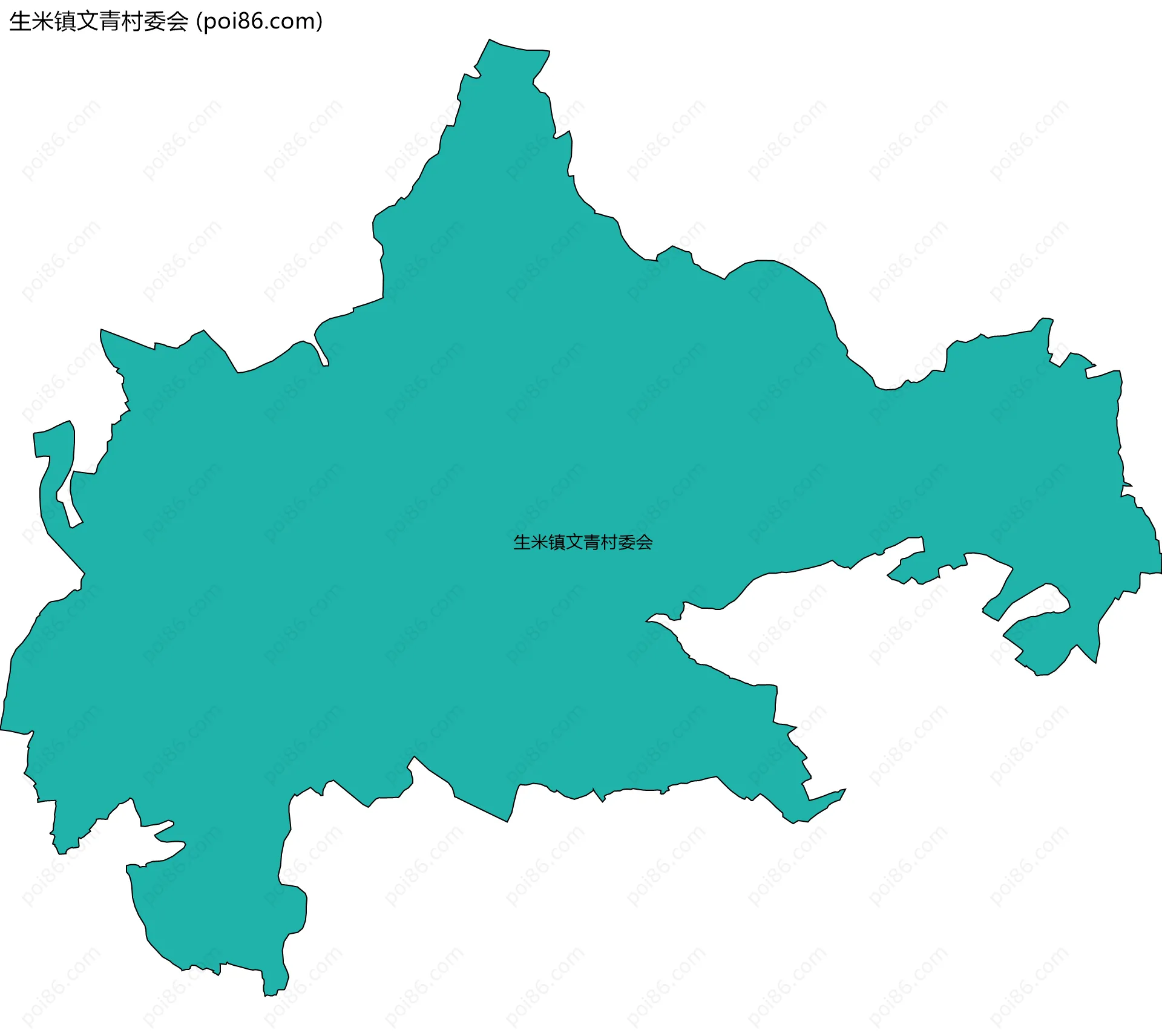 生米镇文青村委会边界地图