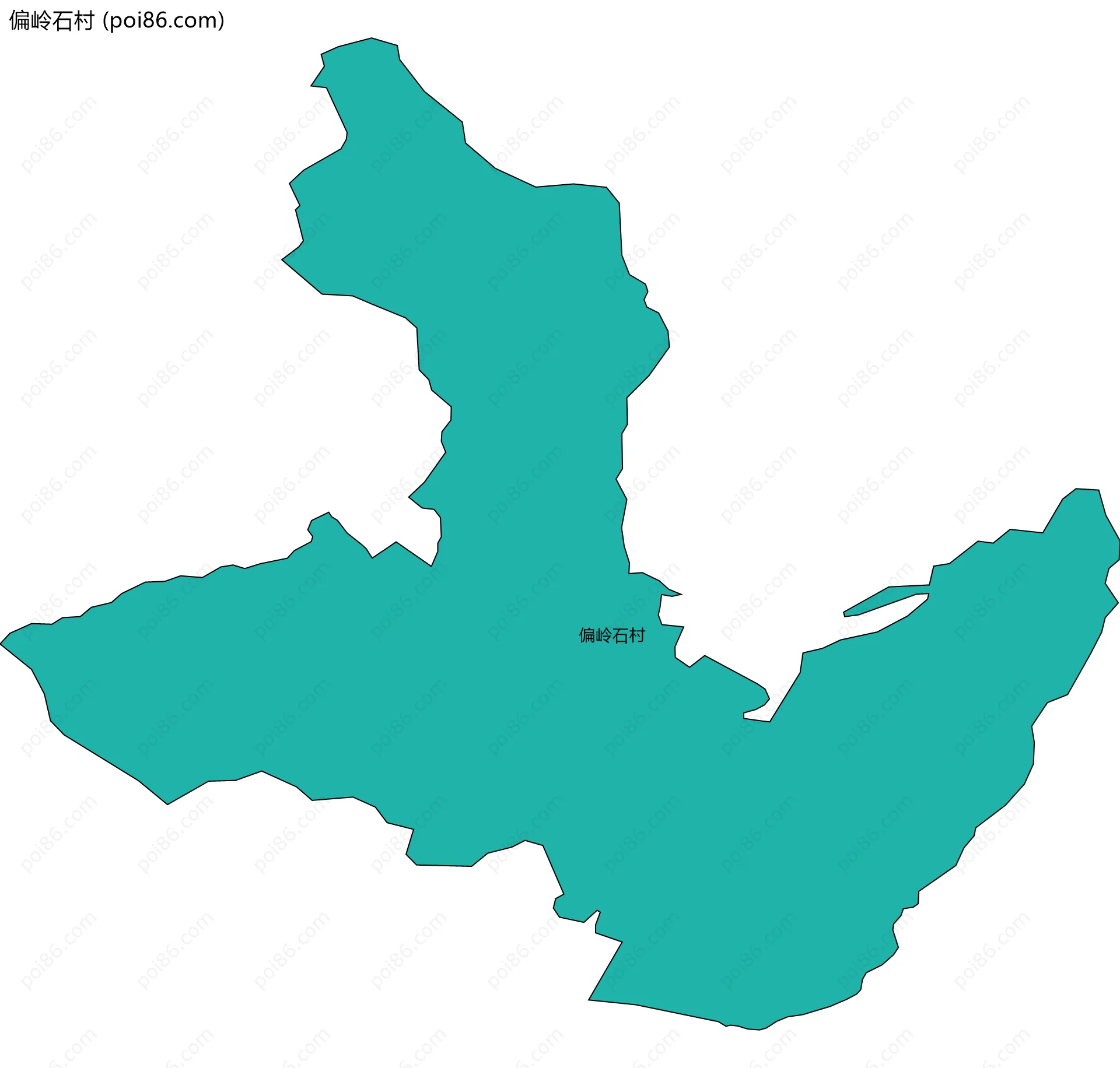 偏岭石村边界地图