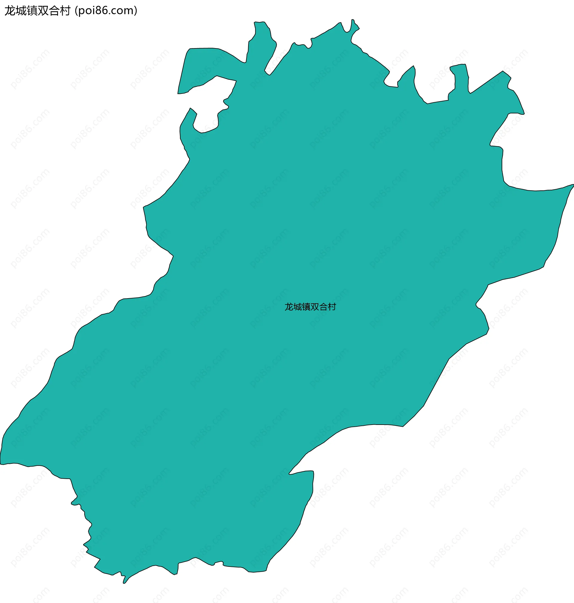 龙城镇双合村边界地图