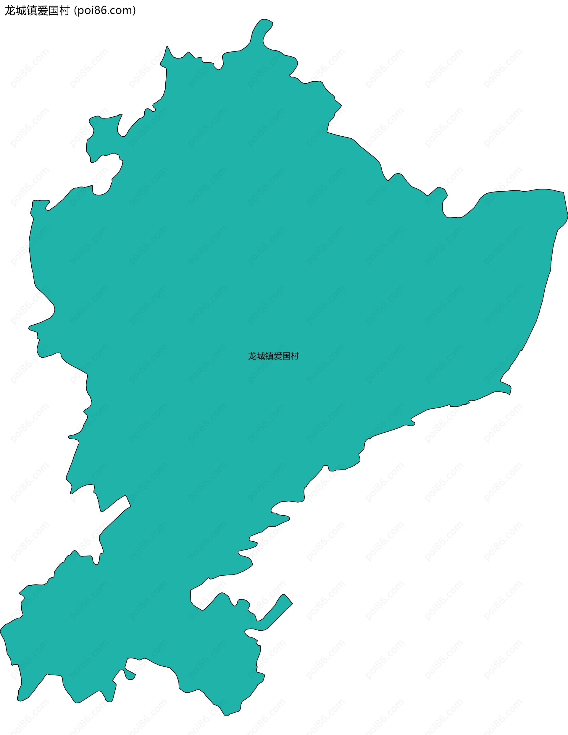 龙城镇爱国村边界地图