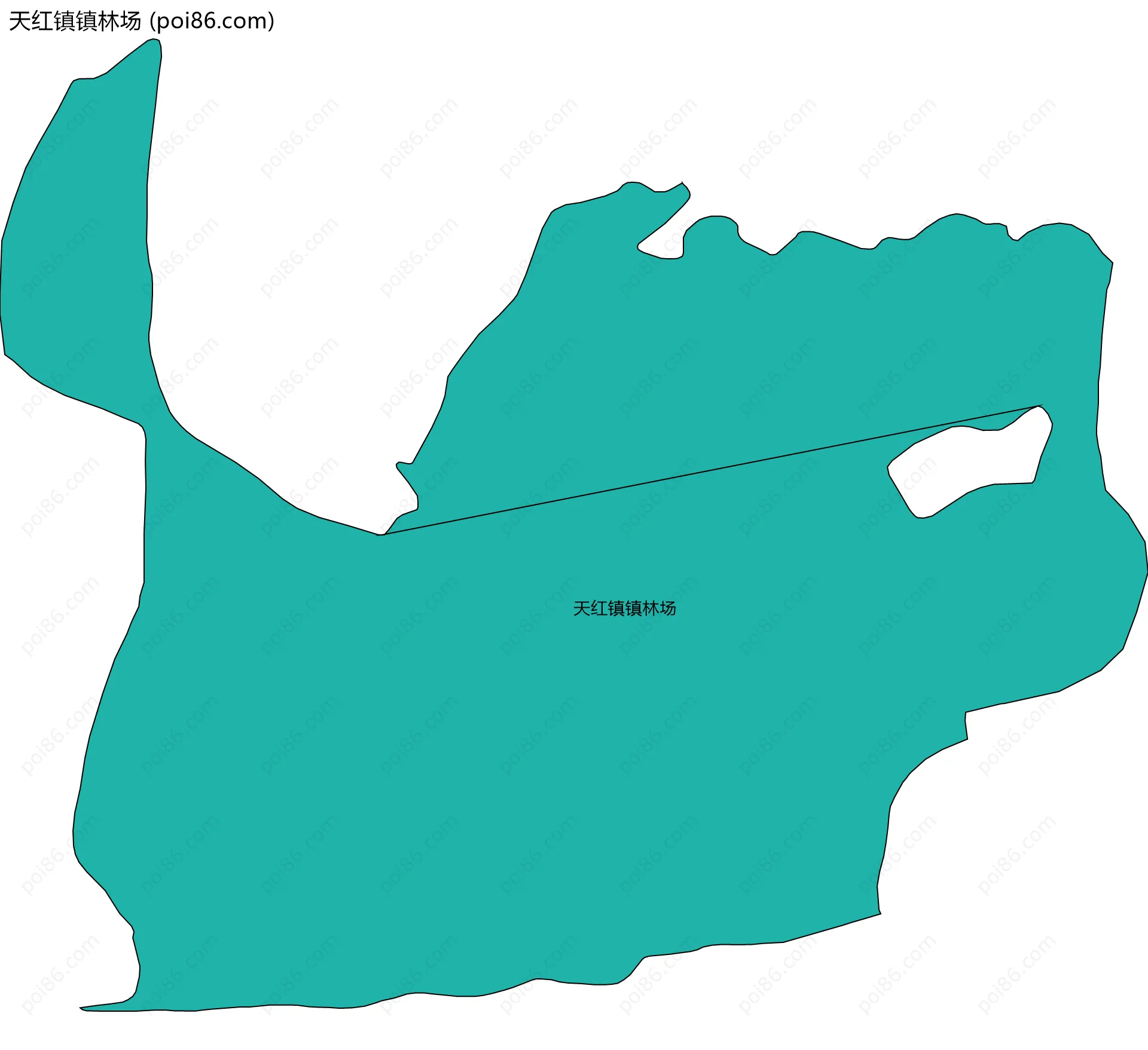 天红镇镇林场边界地图(五级行政区划)