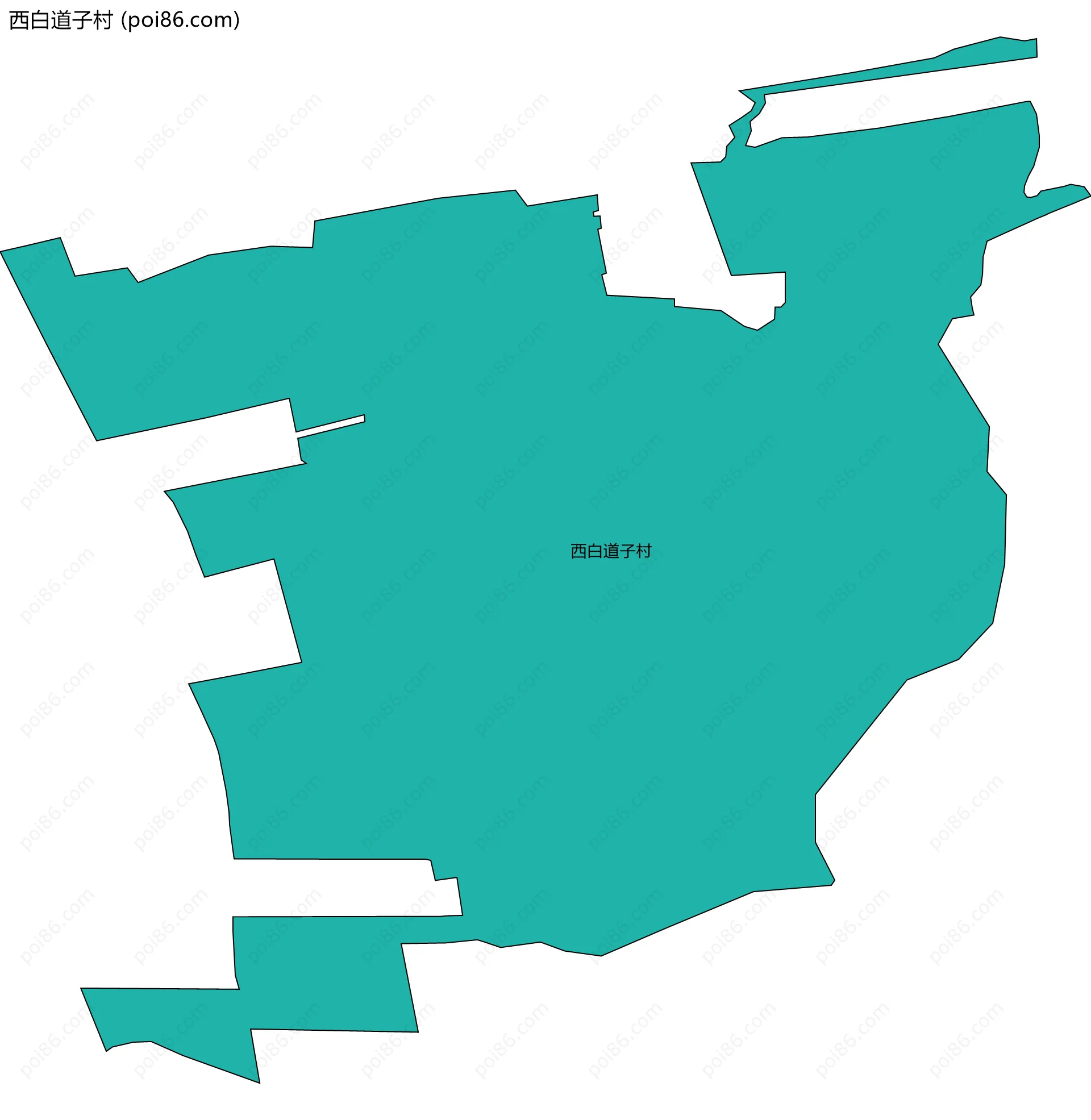 西白道子村边界地图