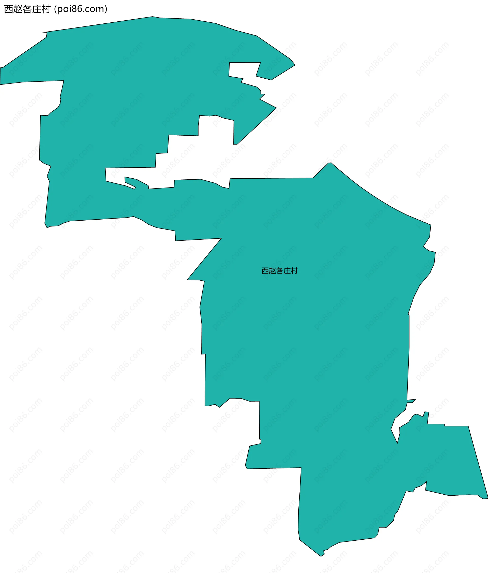西赵各庄村边界地图