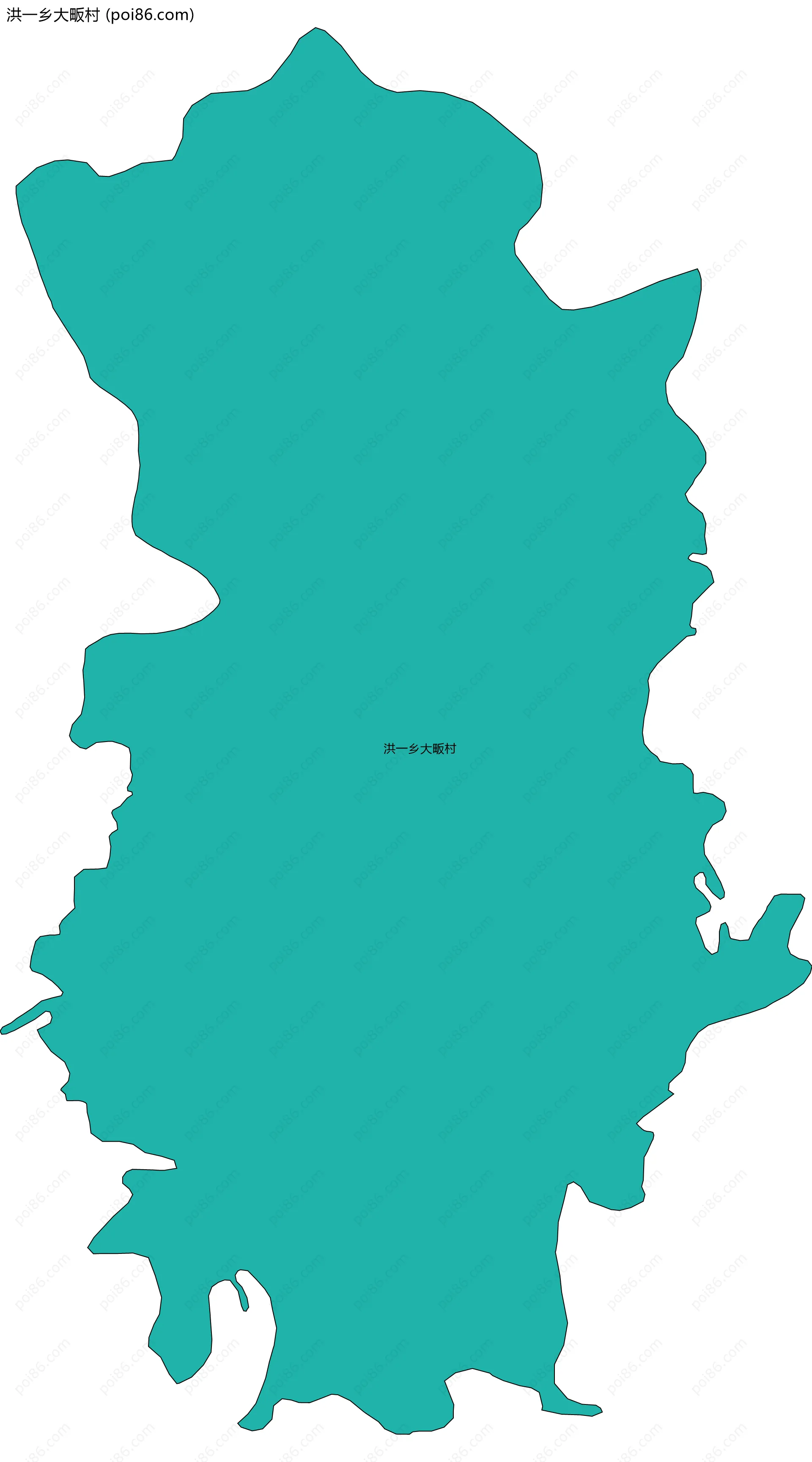 洪一乡大畈村边界地图