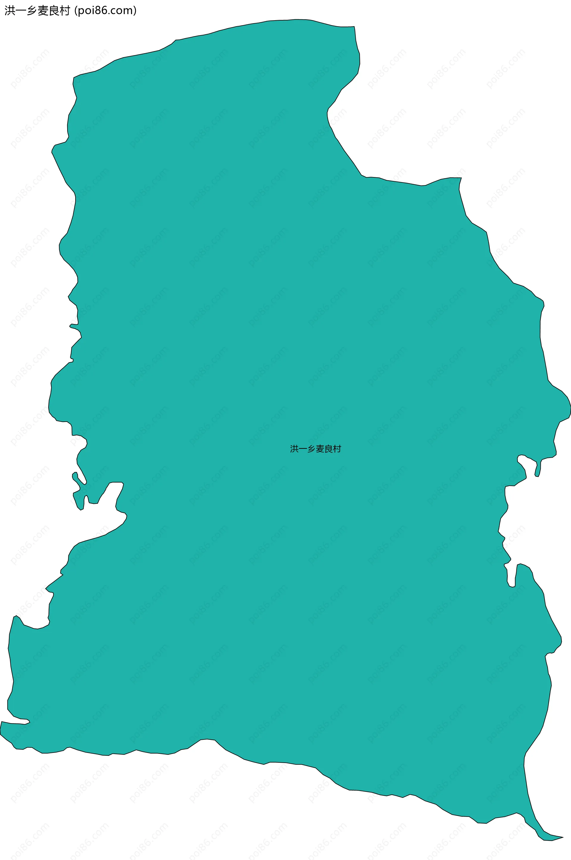 洪一乡麦良村边界地图