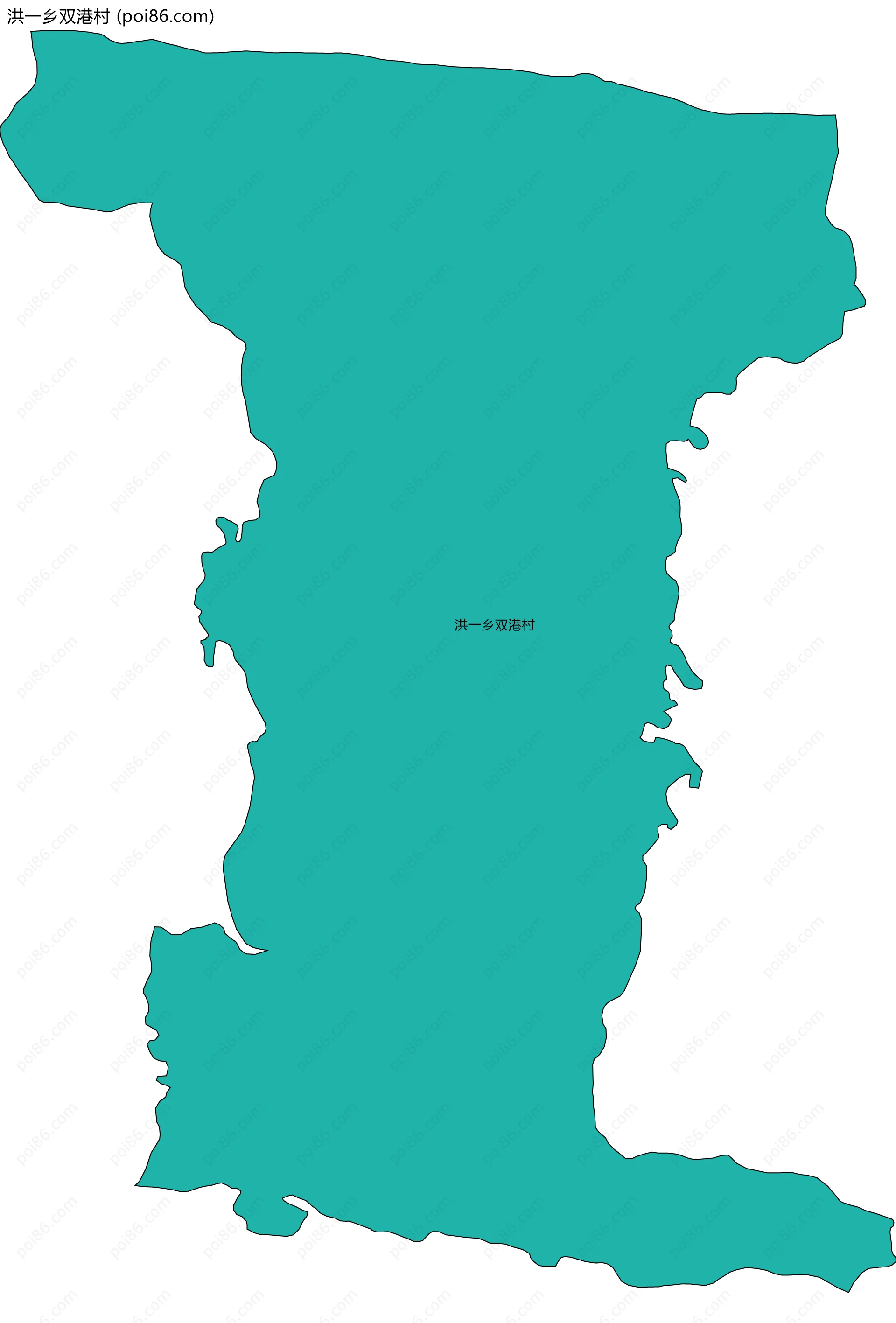 洪一乡双港村边界地图