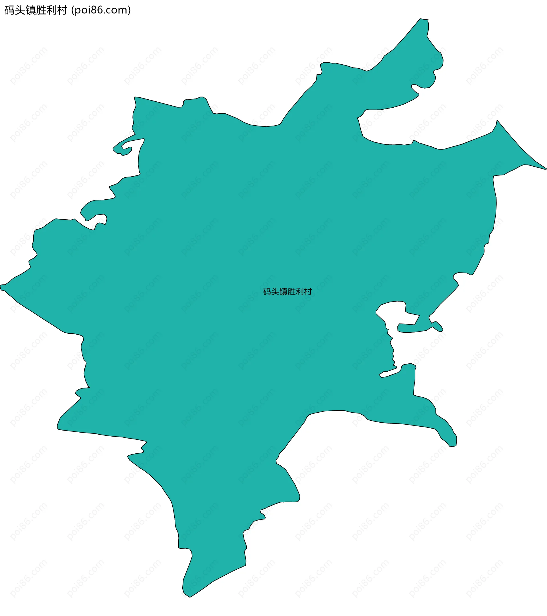 码头镇胜利村边界地图