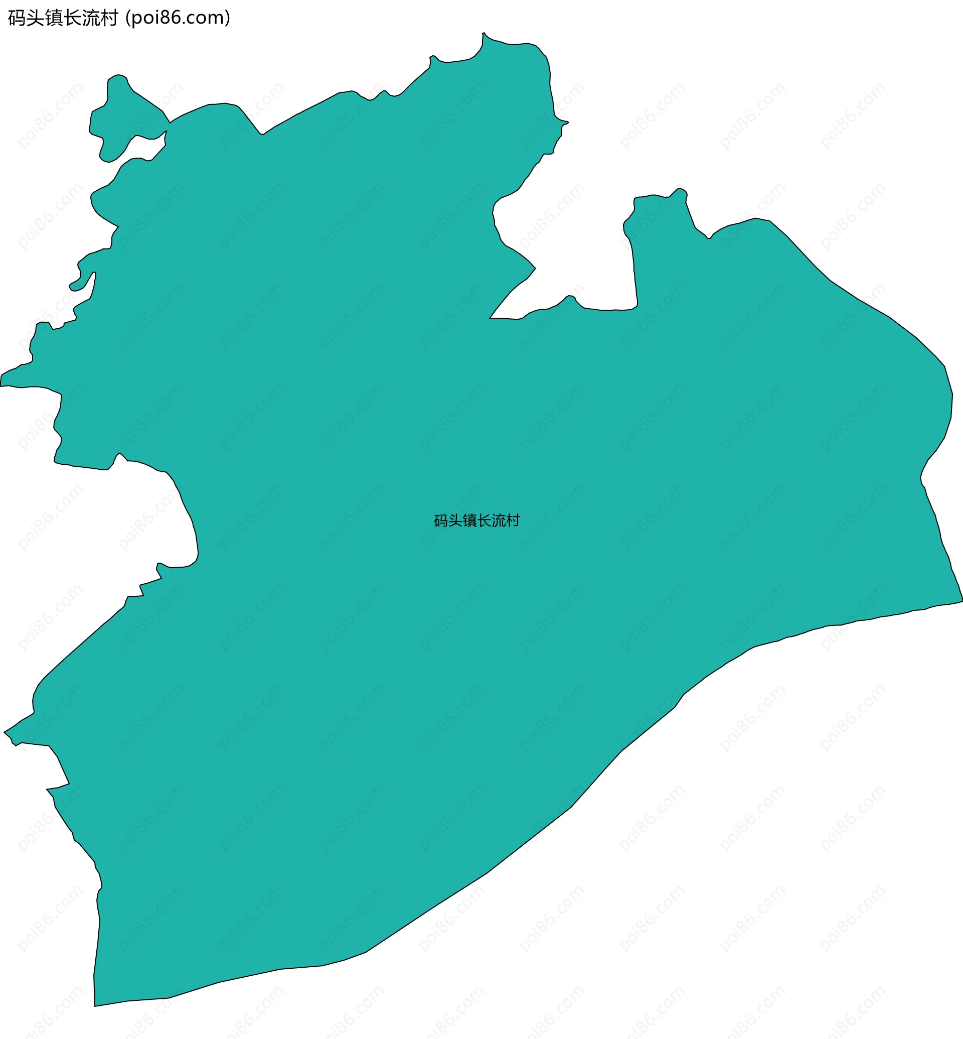 码头镇长流村边界地图