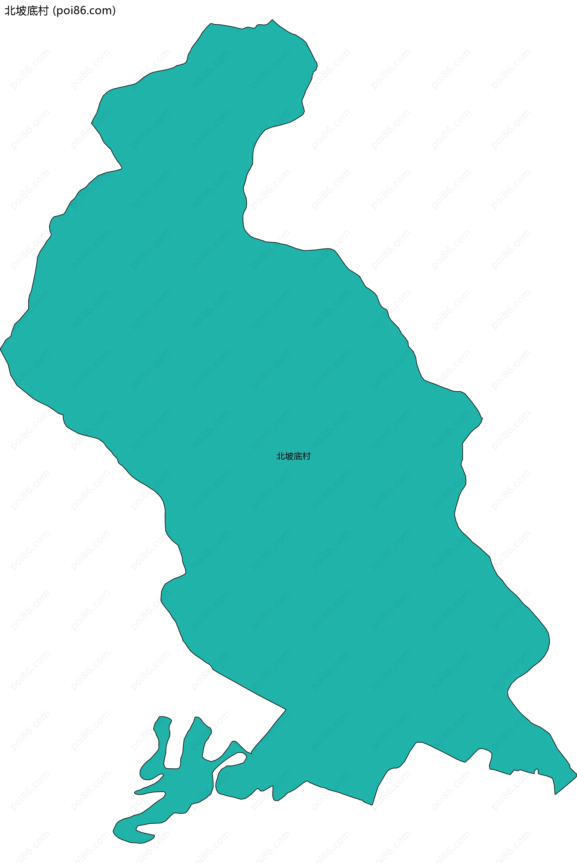 北坡底村边界地图