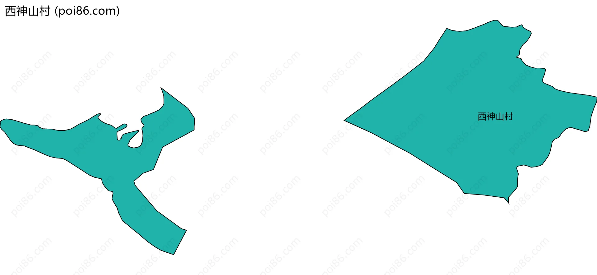 西神山村边界地图
