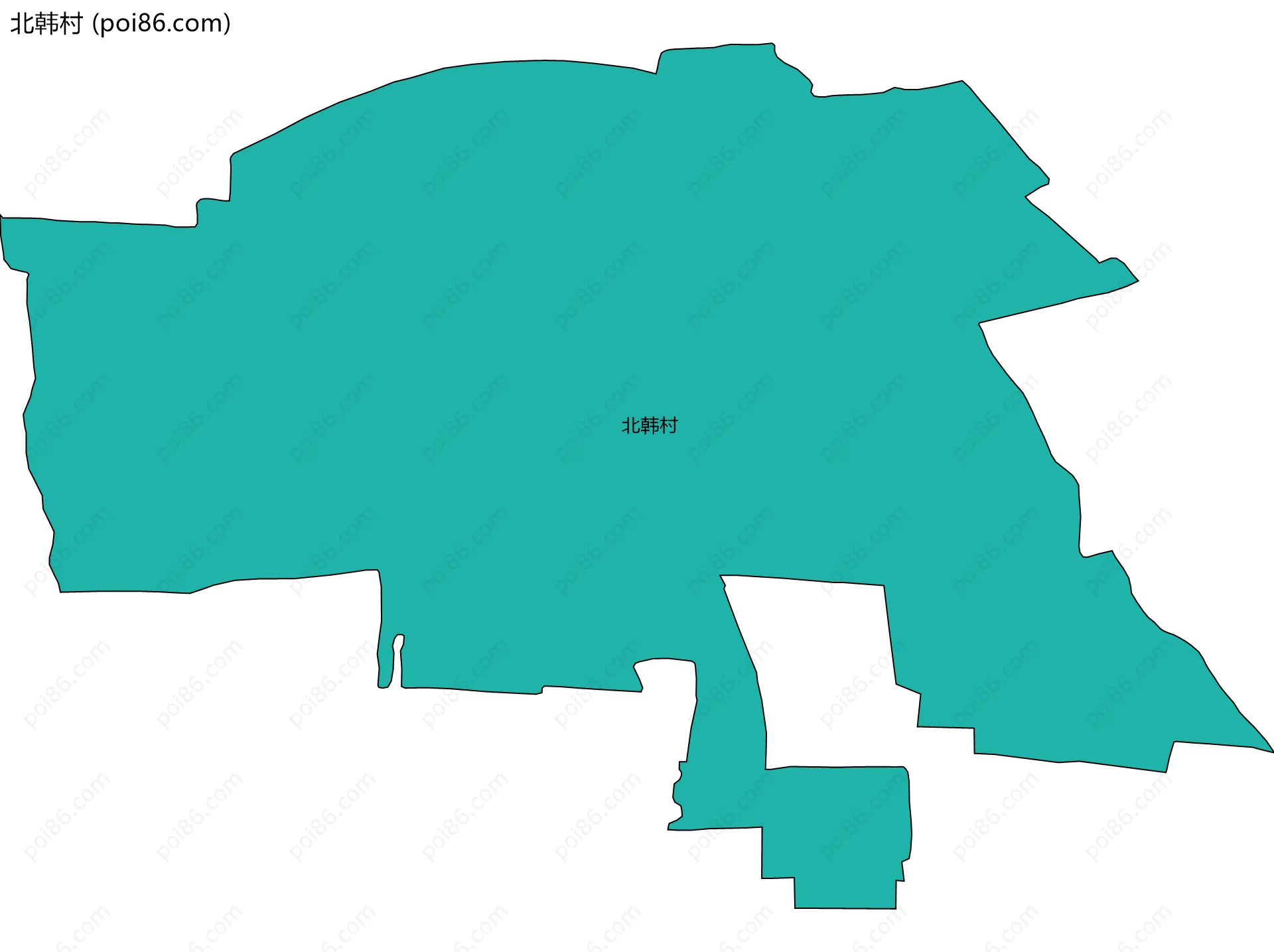 北韩村边界地图