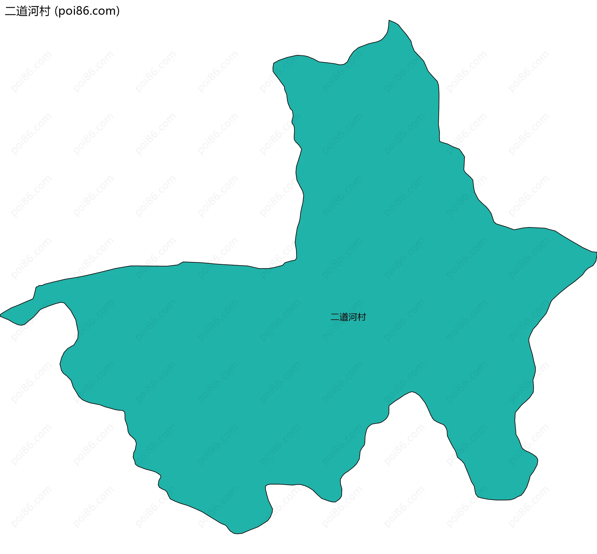 二道河村边界地图