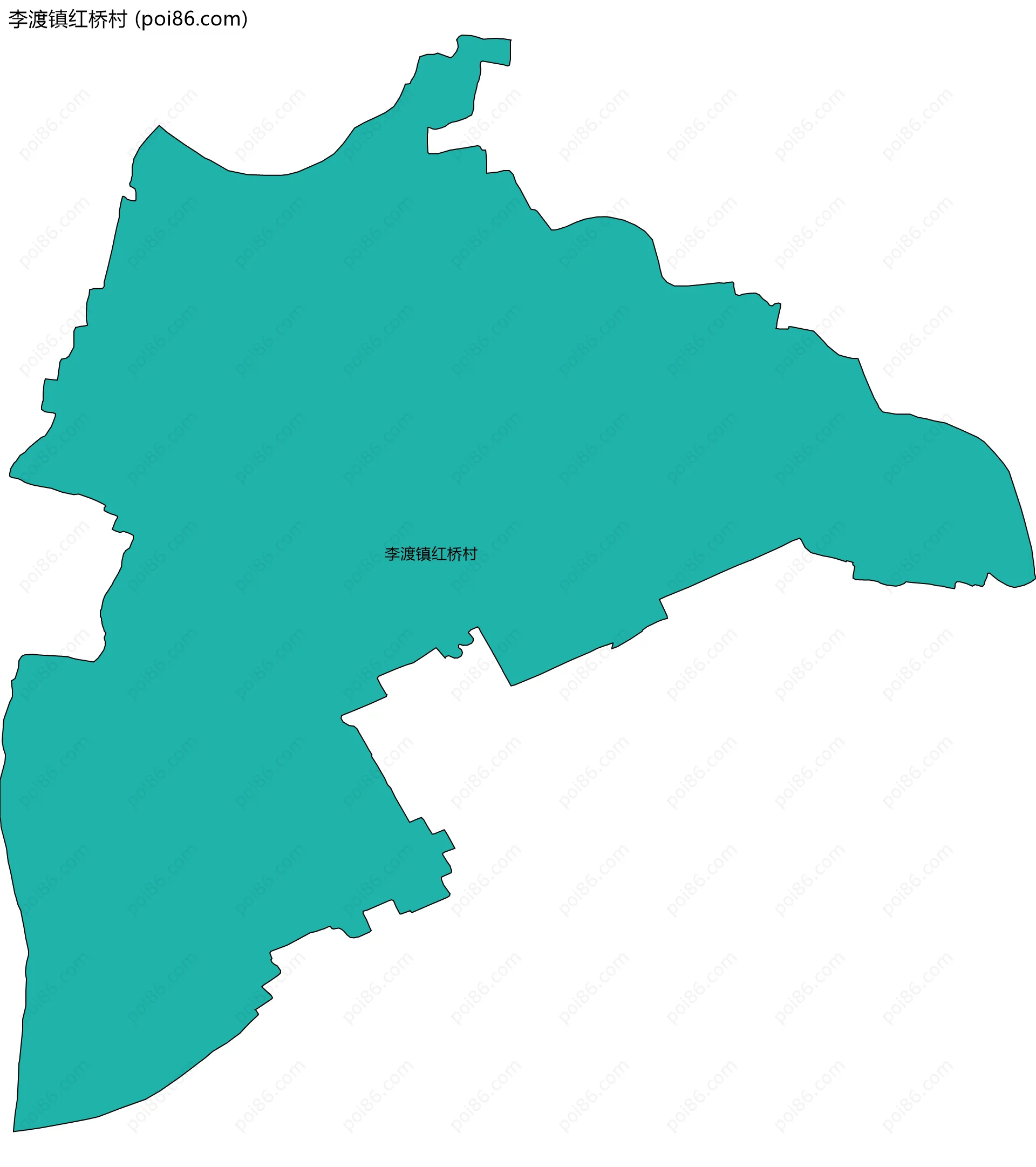 李渡镇红桥村边界地图