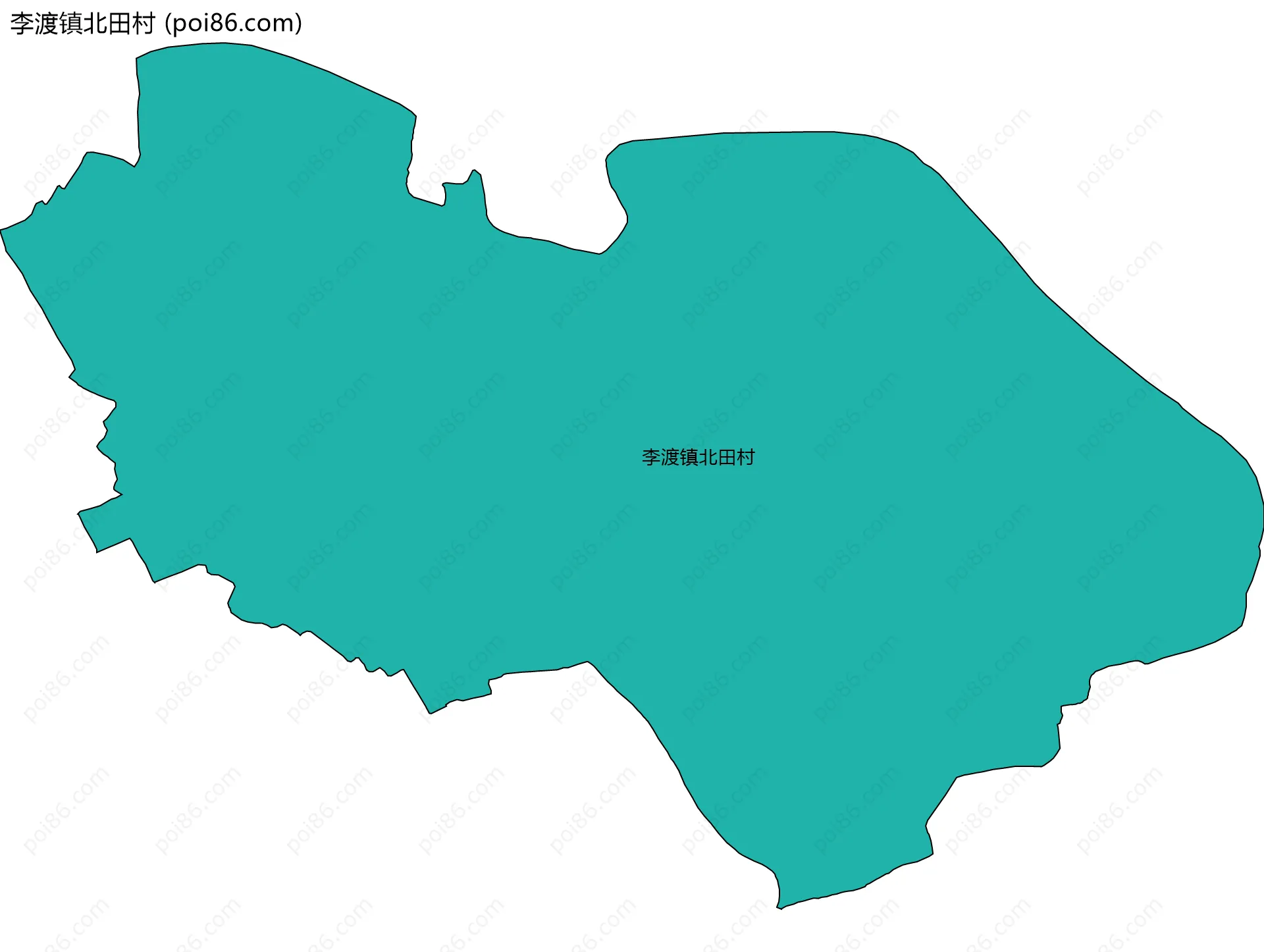 李渡镇北田村边界地图