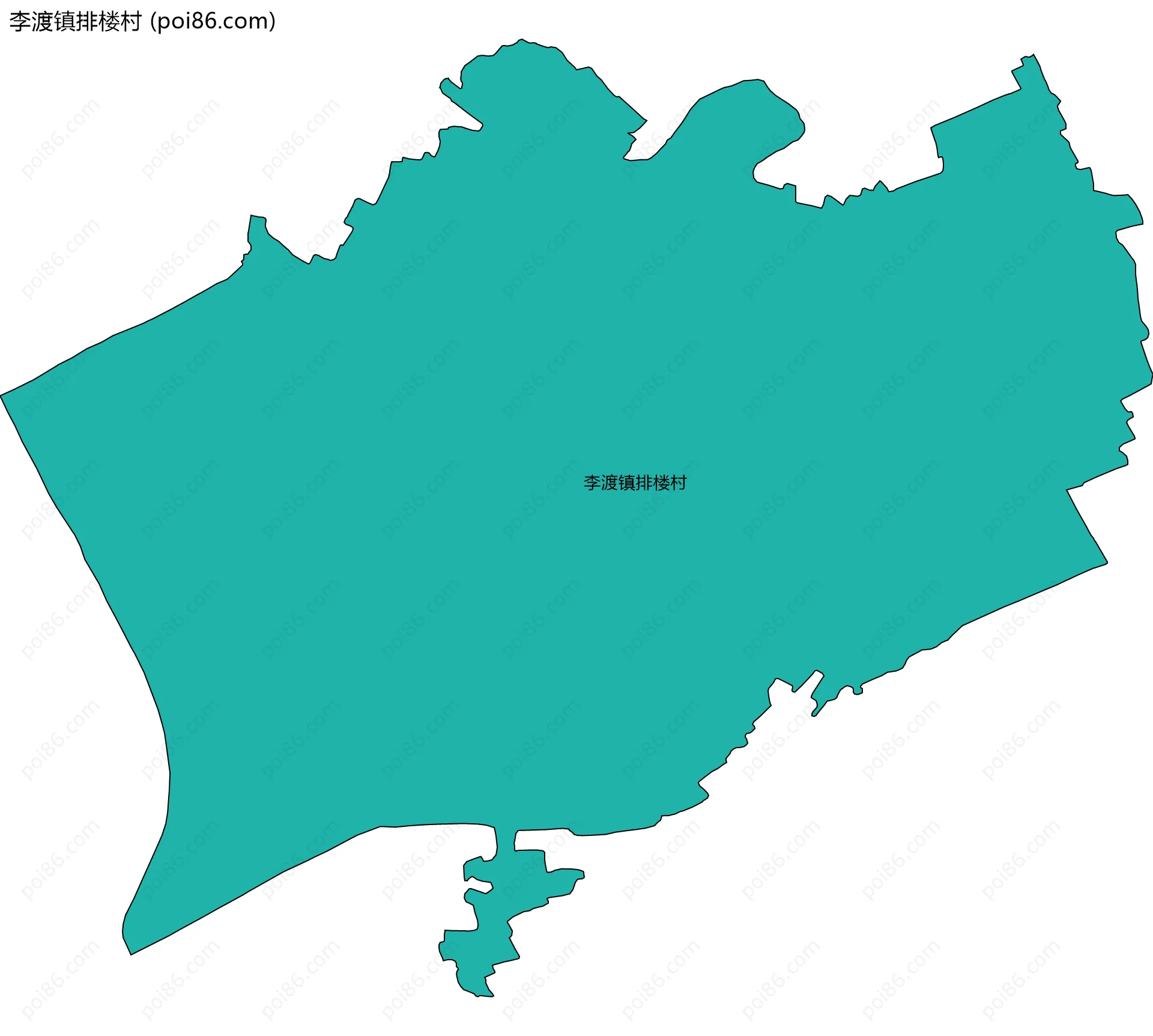 李渡镇排楼村边界地图