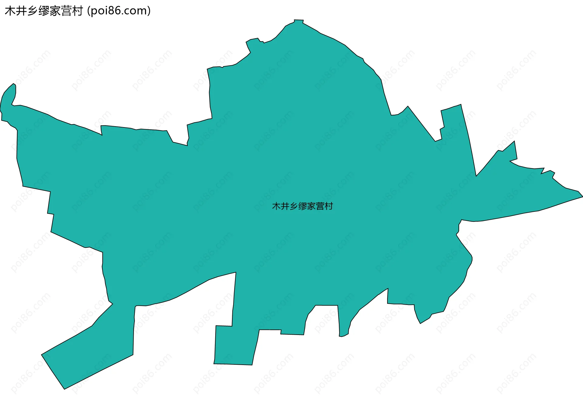 木井乡缪家营村边界地图