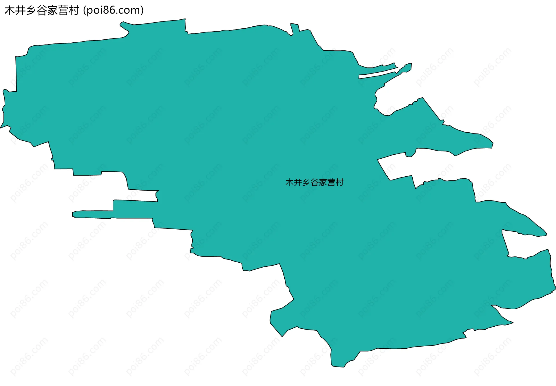 木井乡谷家营村边界地图