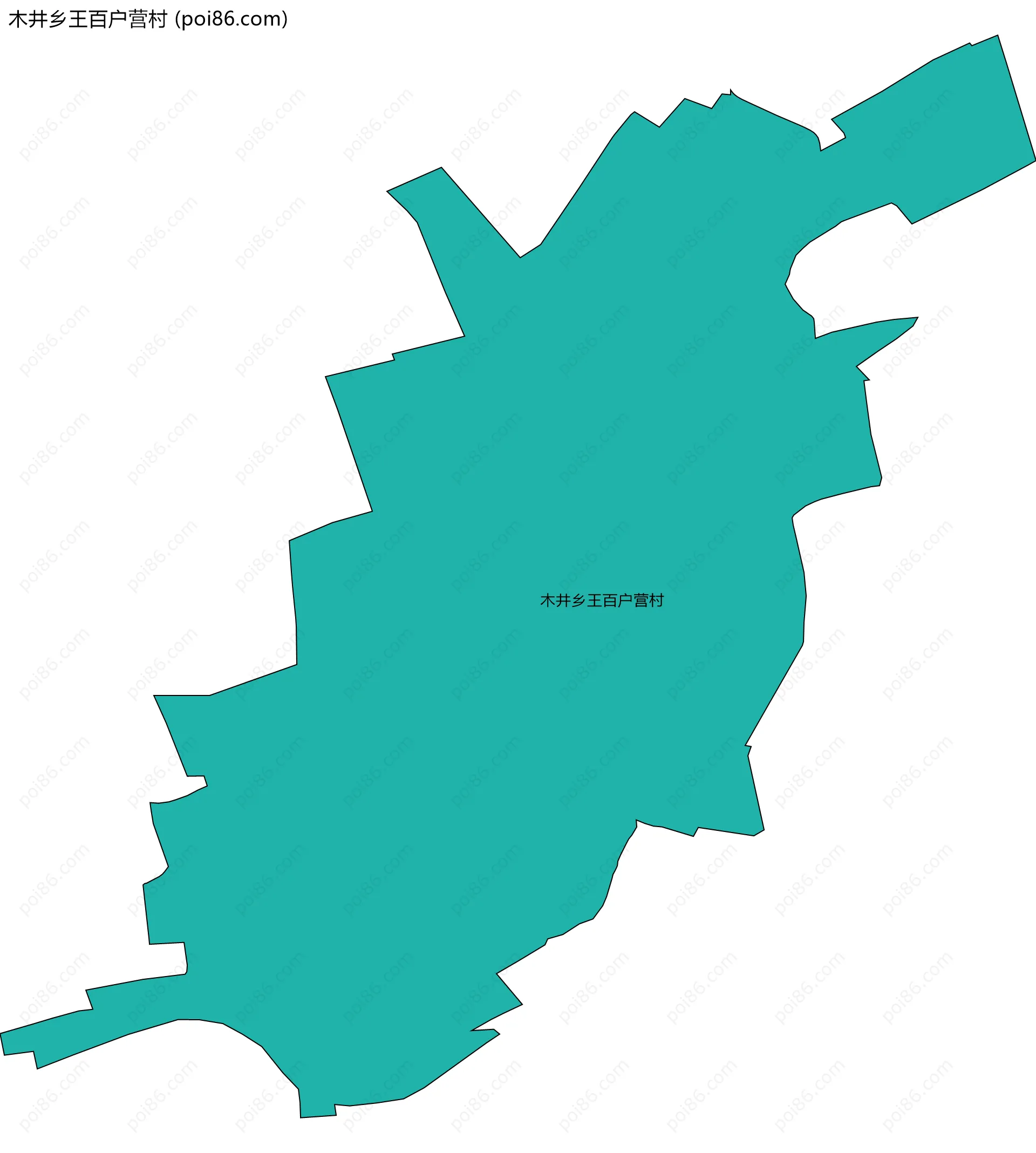 木井乡王百户营村边界地图