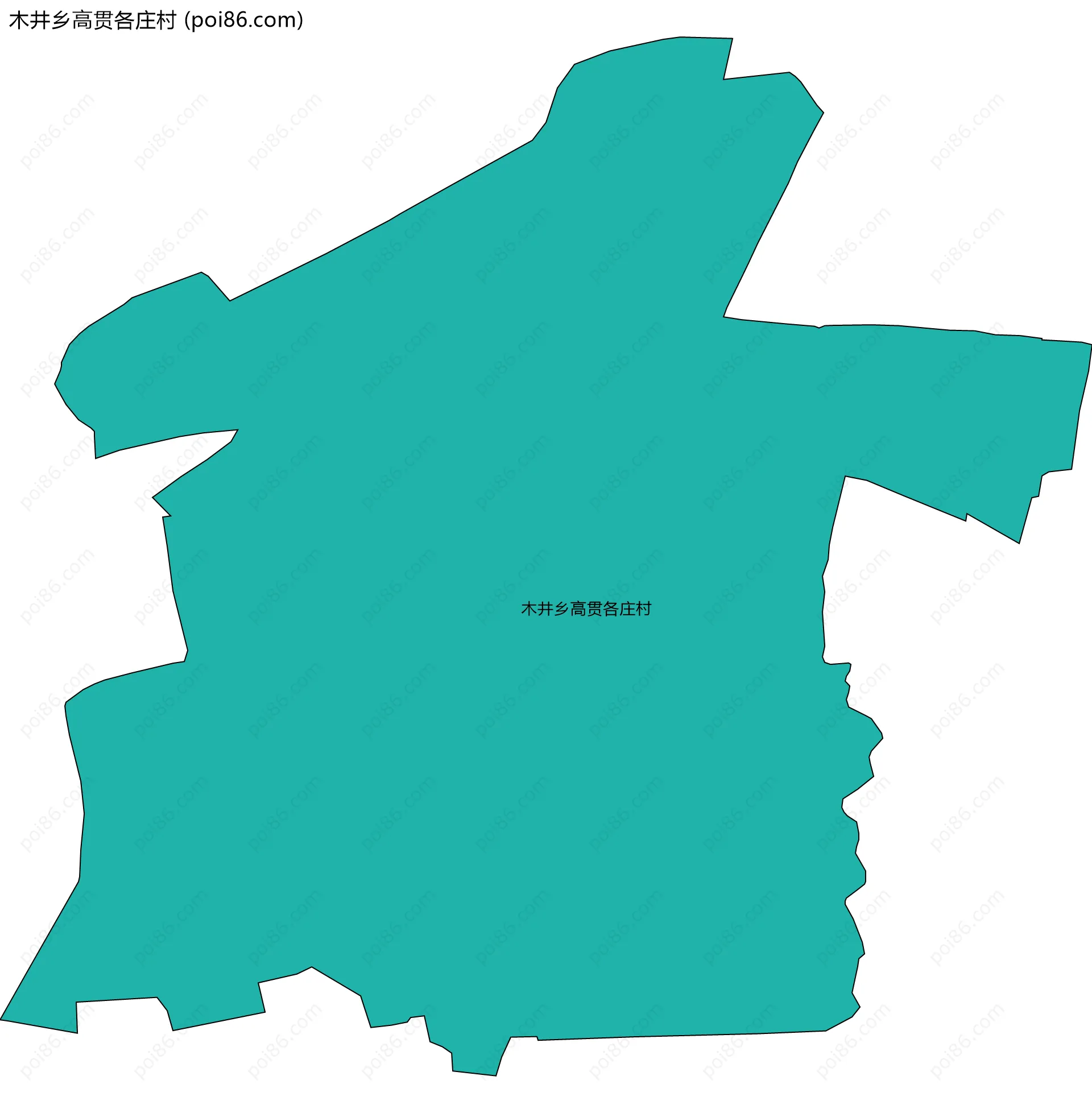 木井乡高贯各庄村边界地图