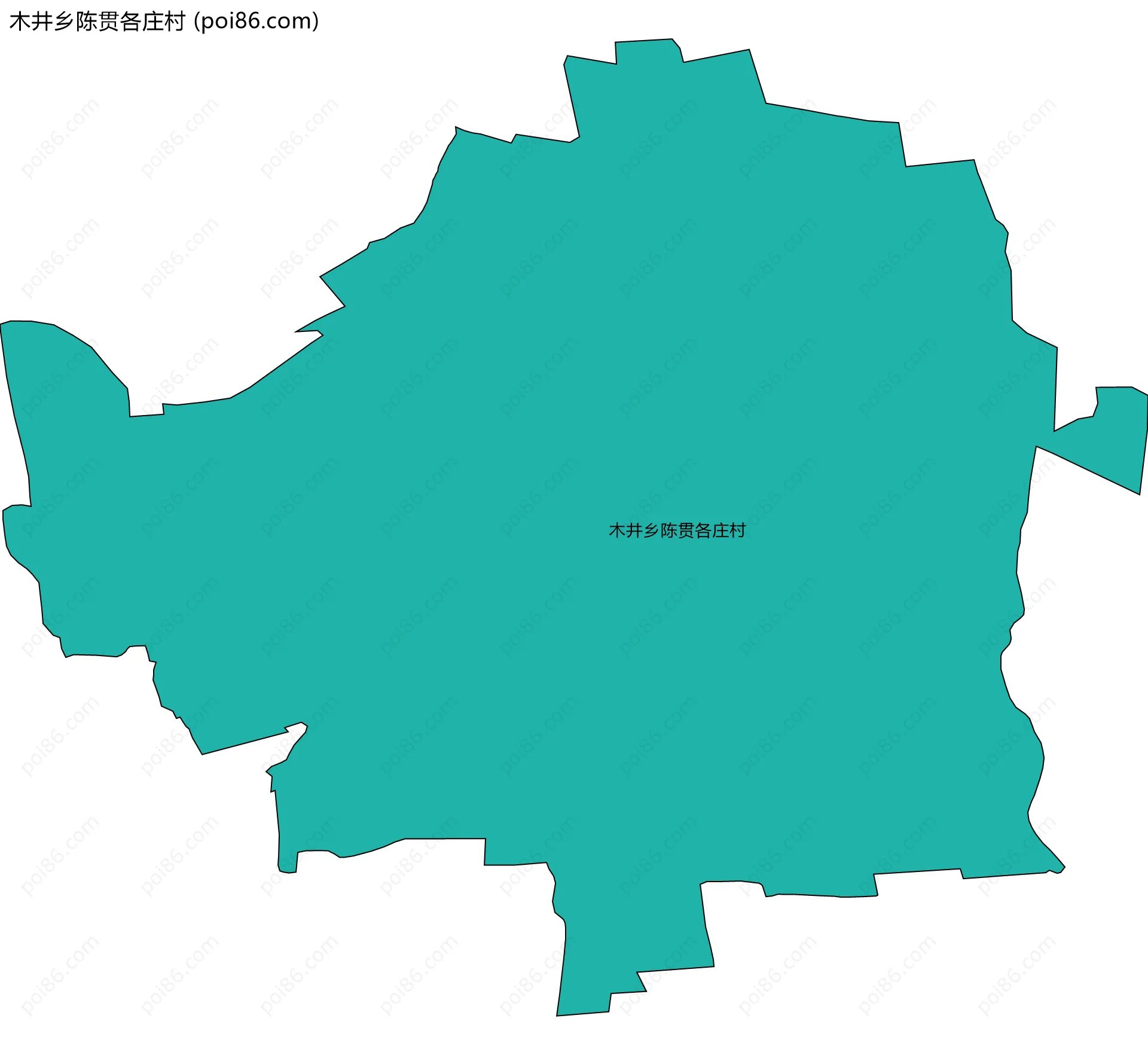 木井乡陈贯各庄村边界地图