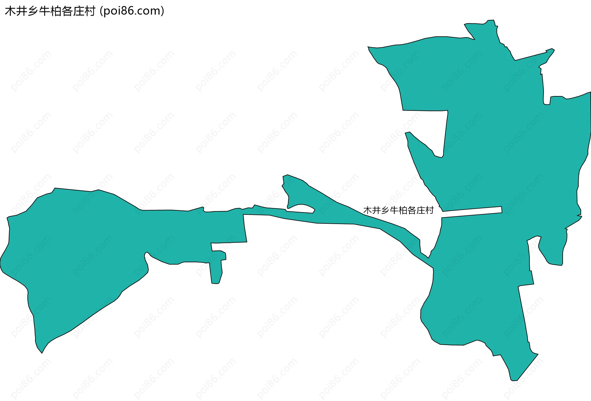 木井乡牛柏各庄村边界地图