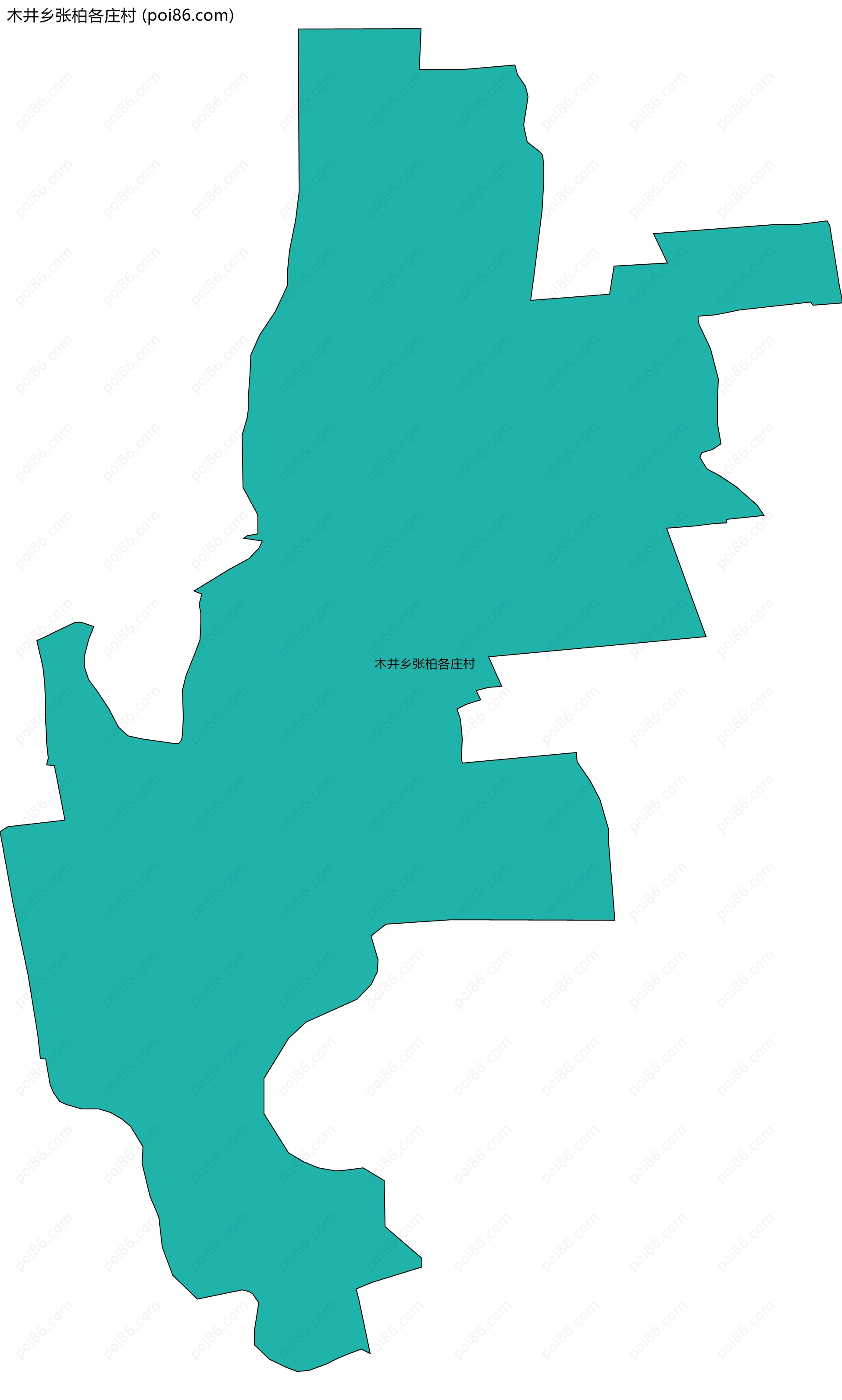 木井乡张柏各庄村边界地图