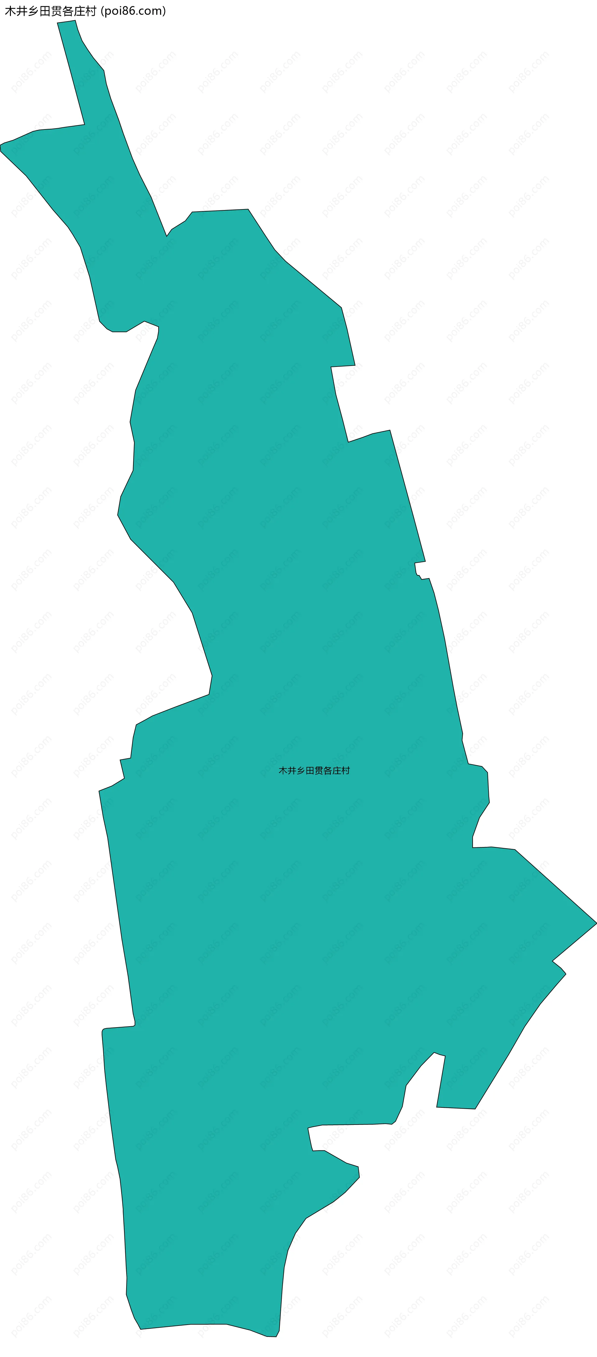 木井乡田贯各庄村边界地图