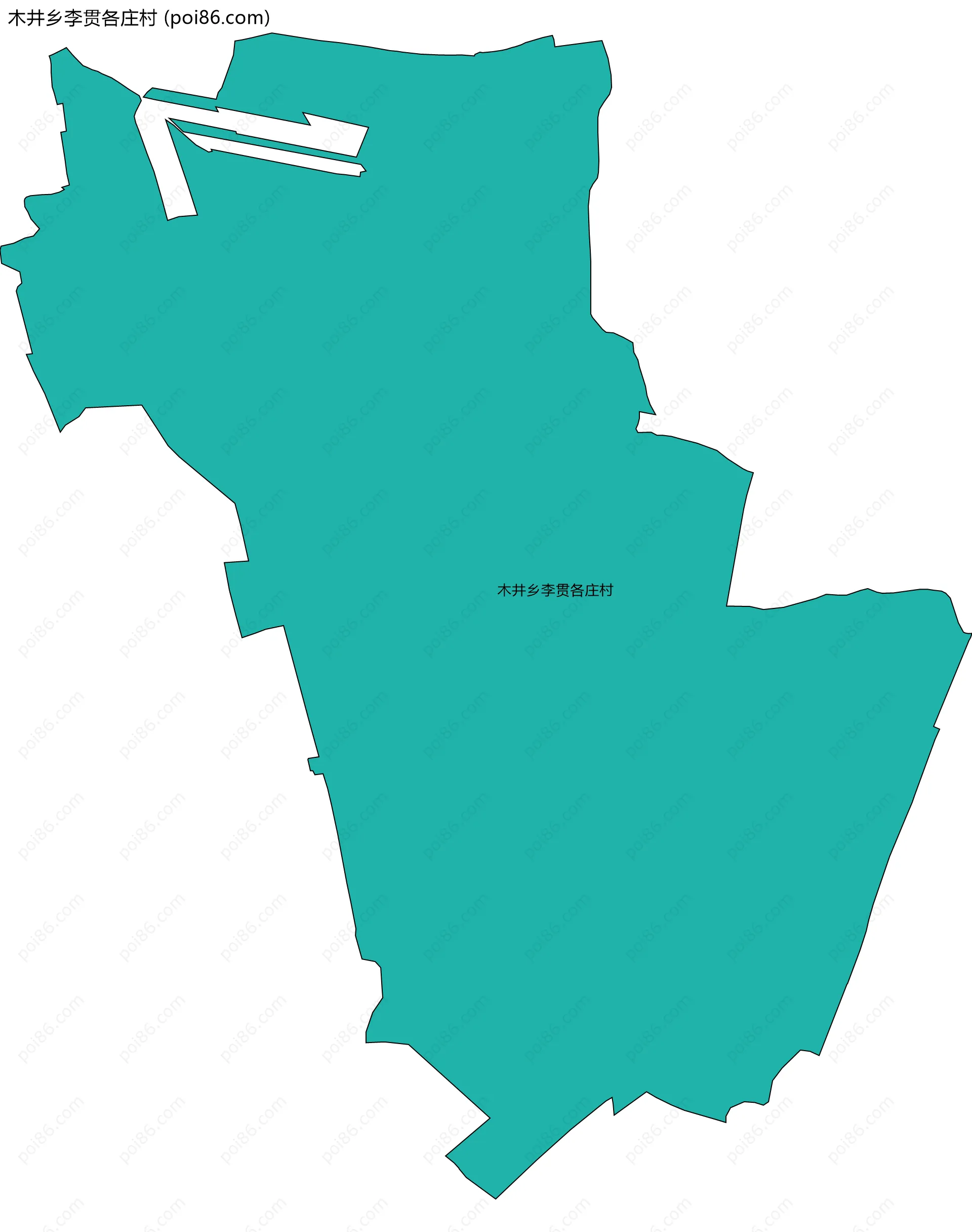 木井乡李贯各庄村边界地图