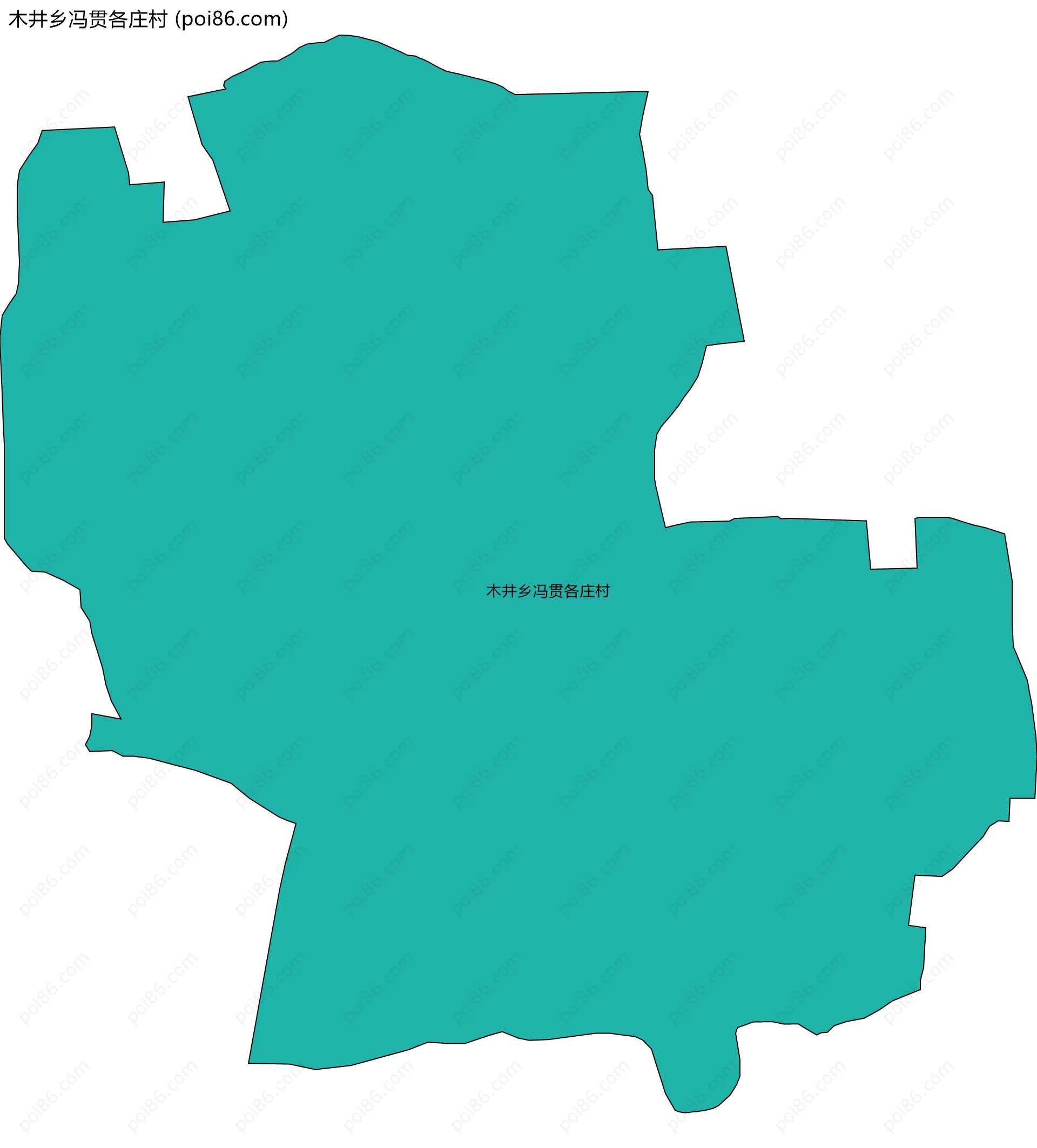 木井乡冯贯各庄村边界地图