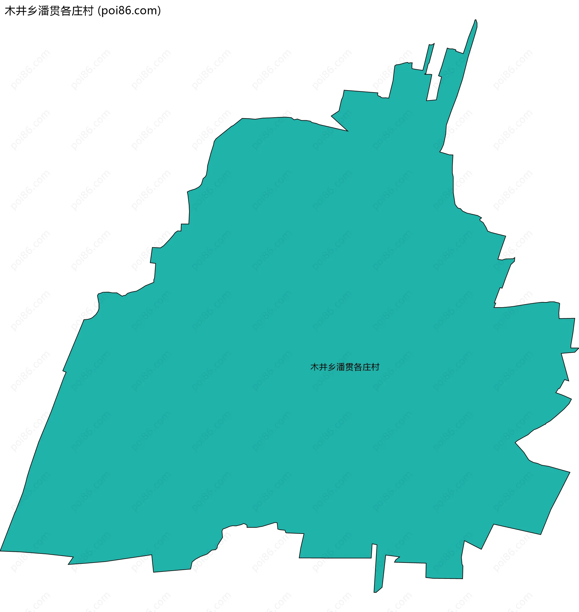木井乡潘贯各庄村边界地图