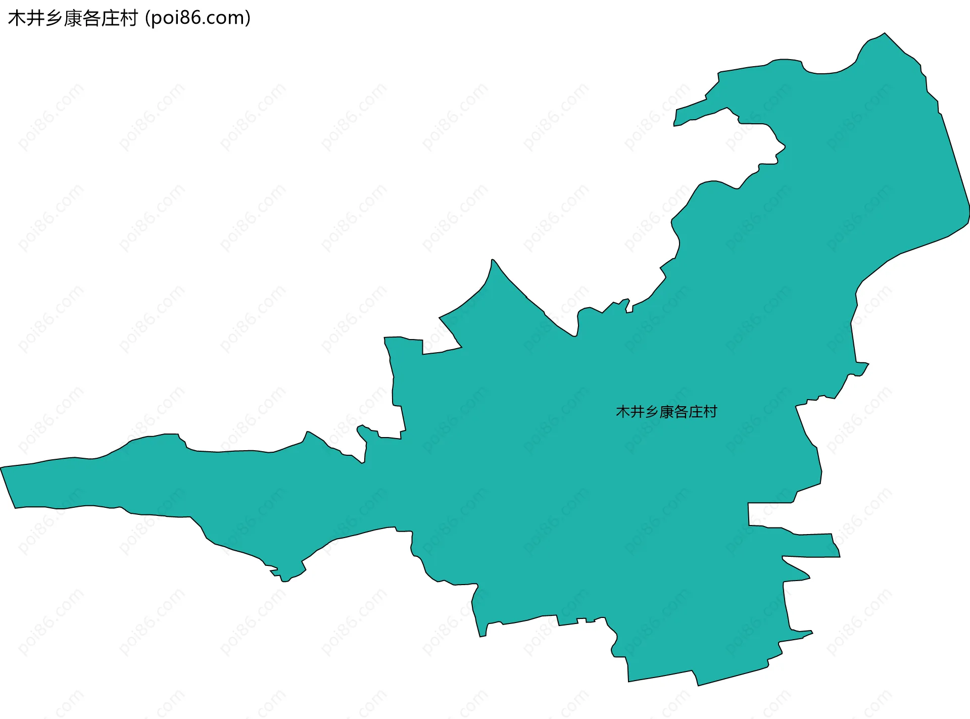 木井乡康各庄村边界地图