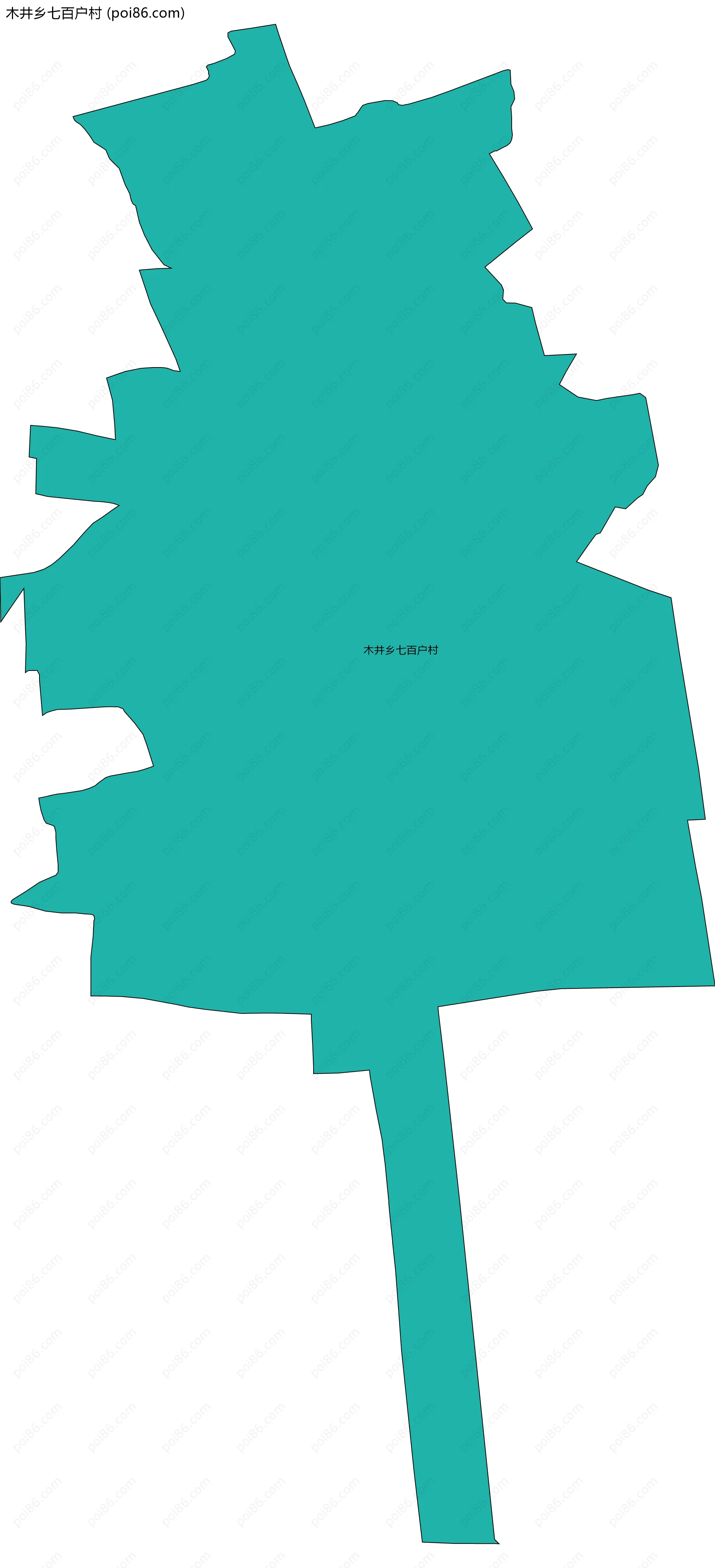 木井乡七百户村边界地图