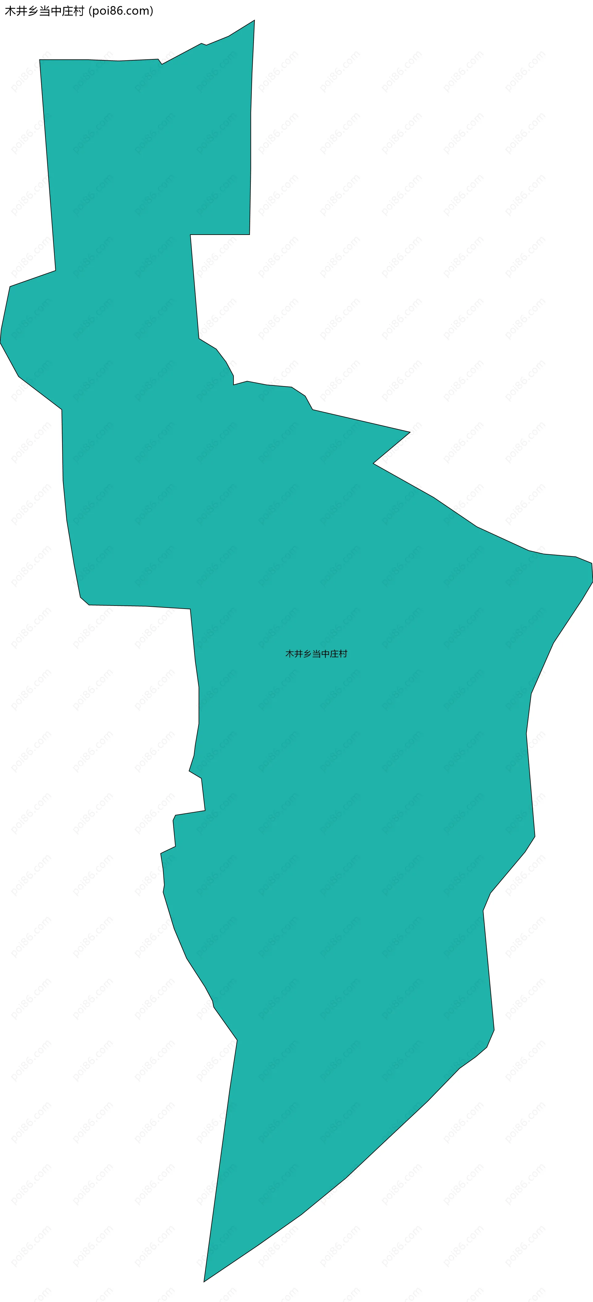 木井乡当中庄村边界地图