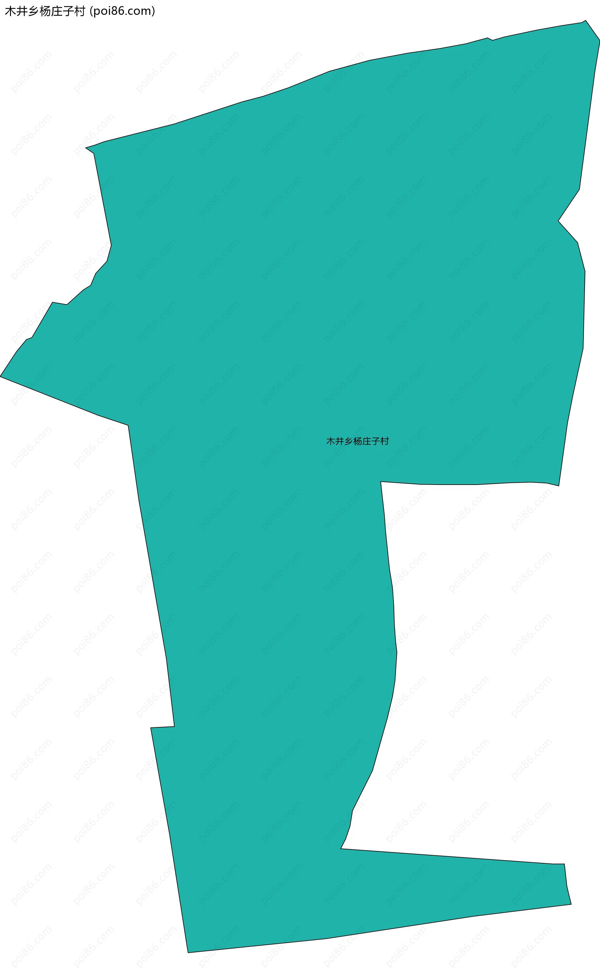 木井乡杨庄子村边界地图