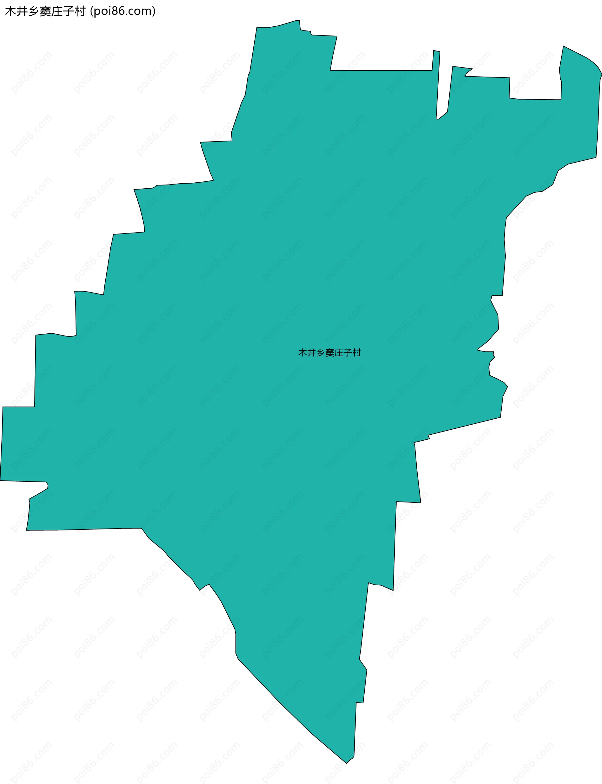 木井乡窦庄子村边界地图