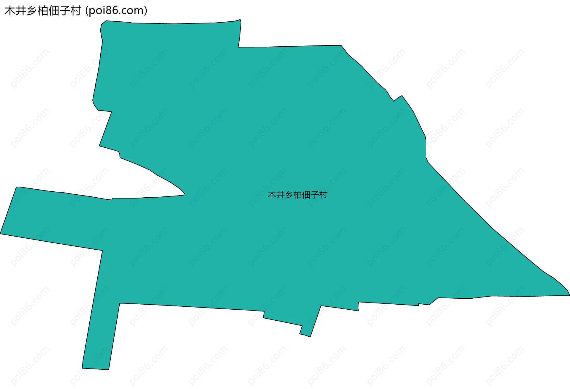 木井乡柏佃子村边界地图