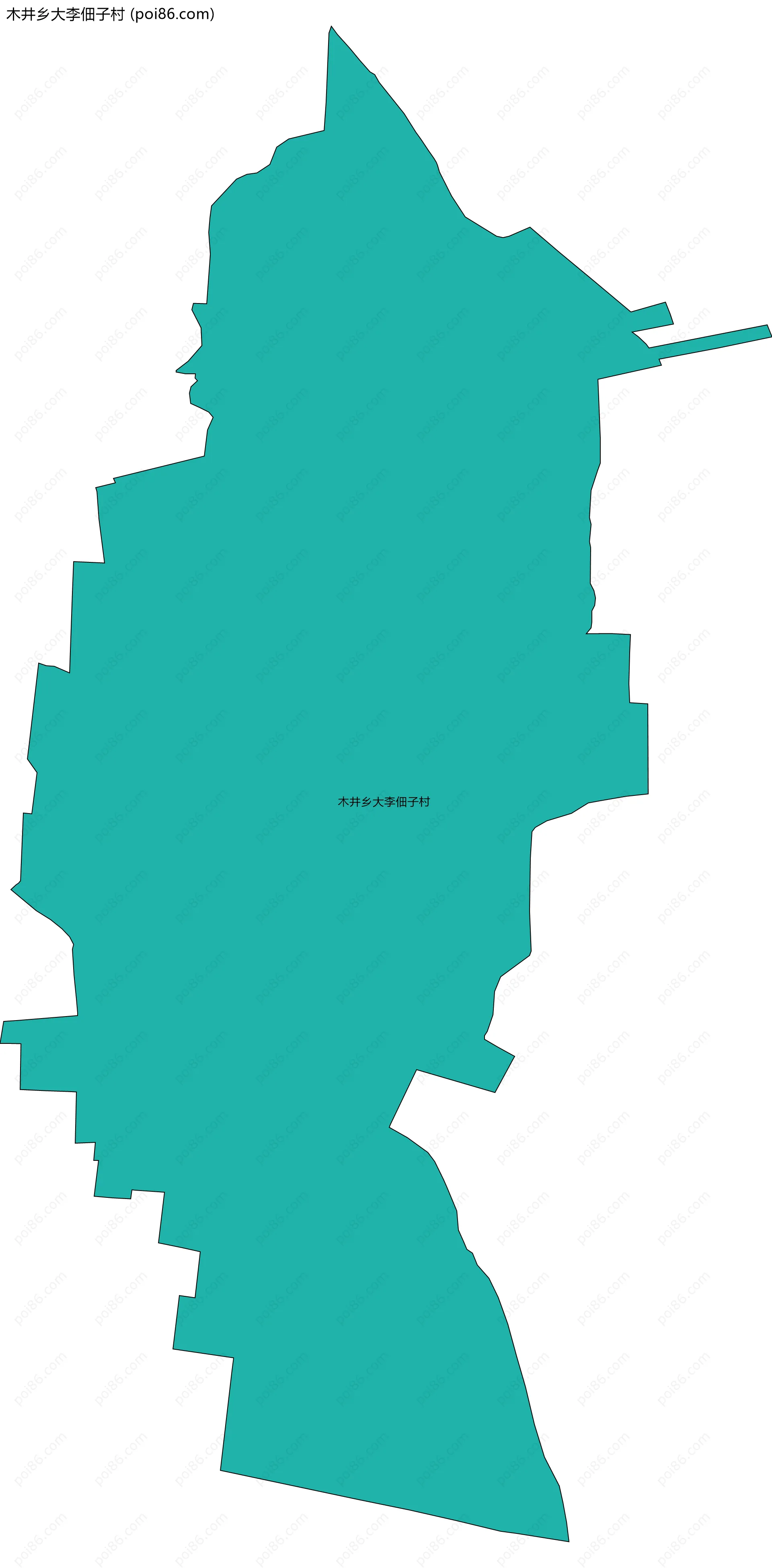 木井乡大李佃子村边界地图