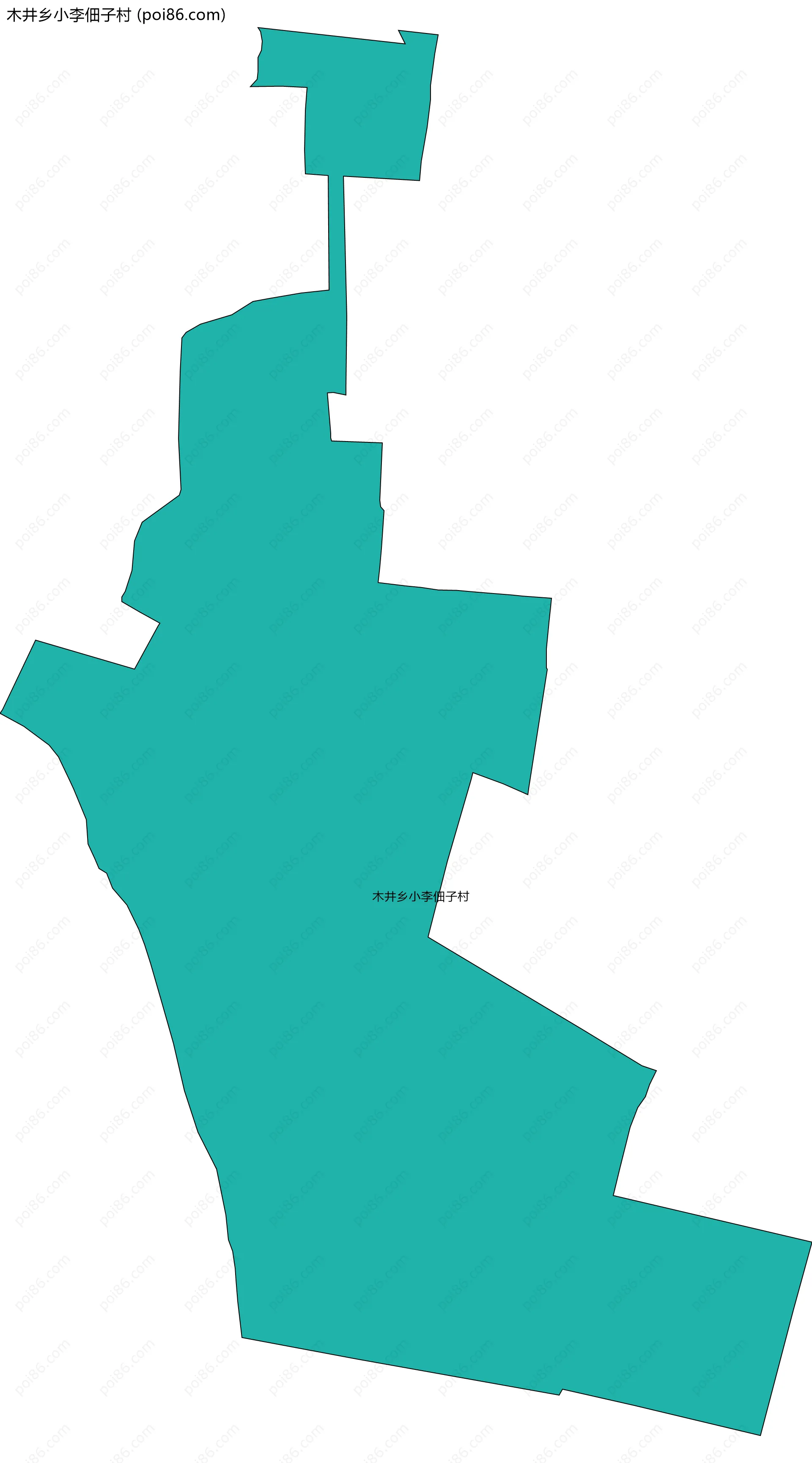 木井乡小李佃子村边界地图