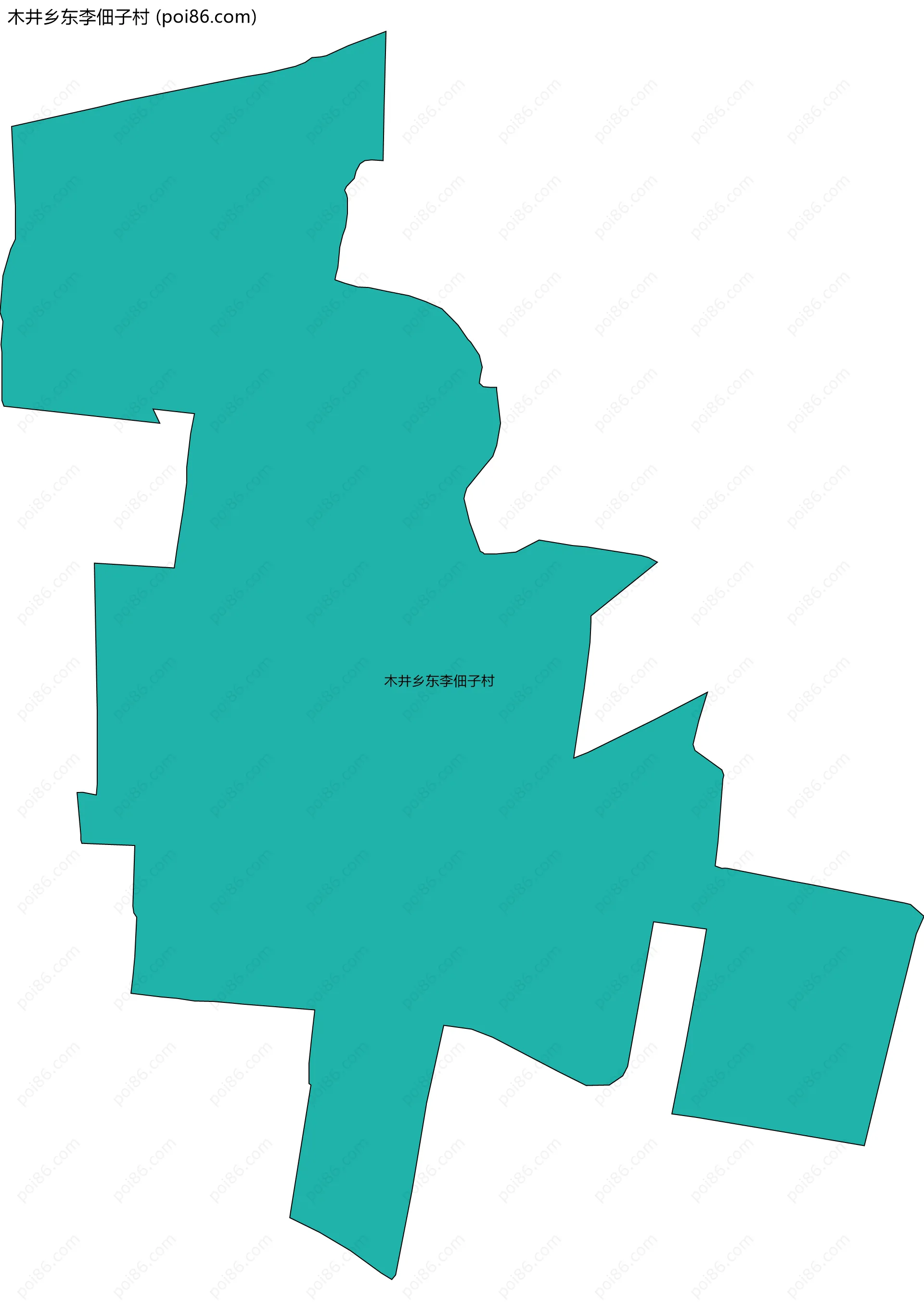 木井乡东李佃子村边界地图