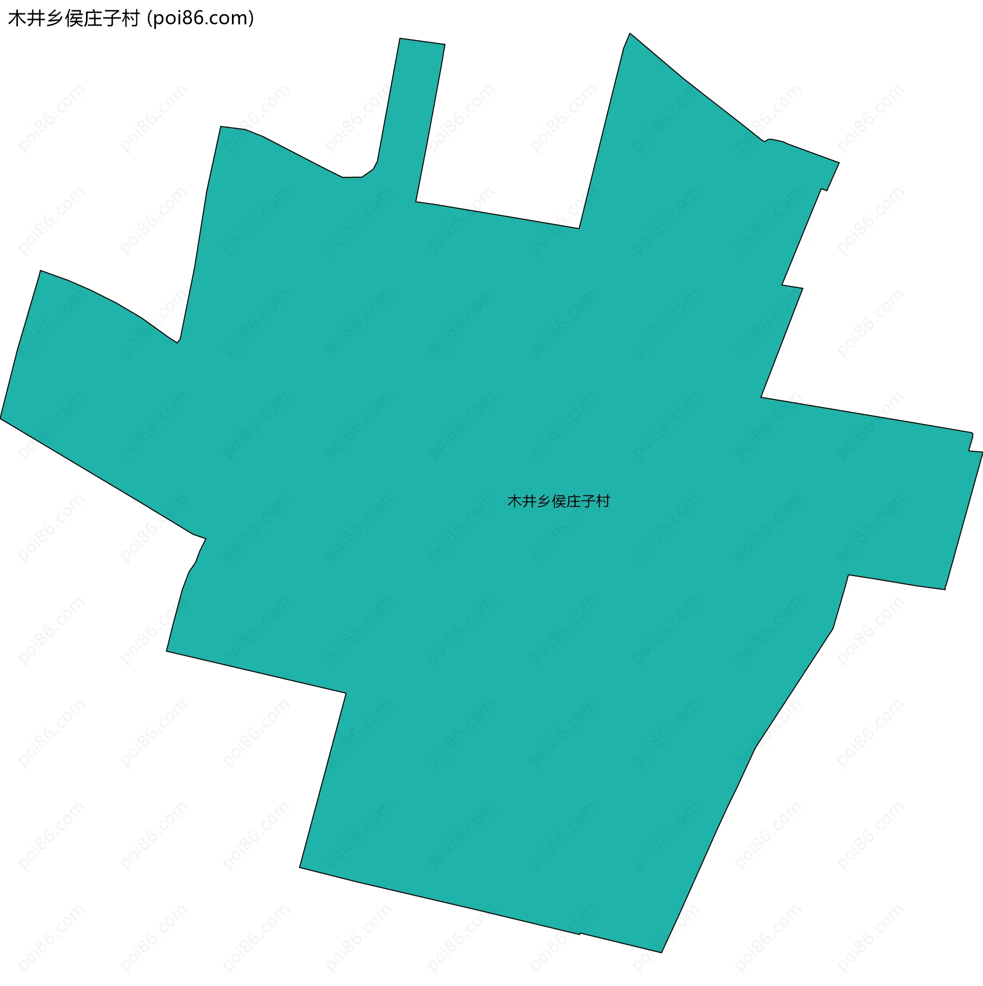 木井乡侯庄子村边界地图