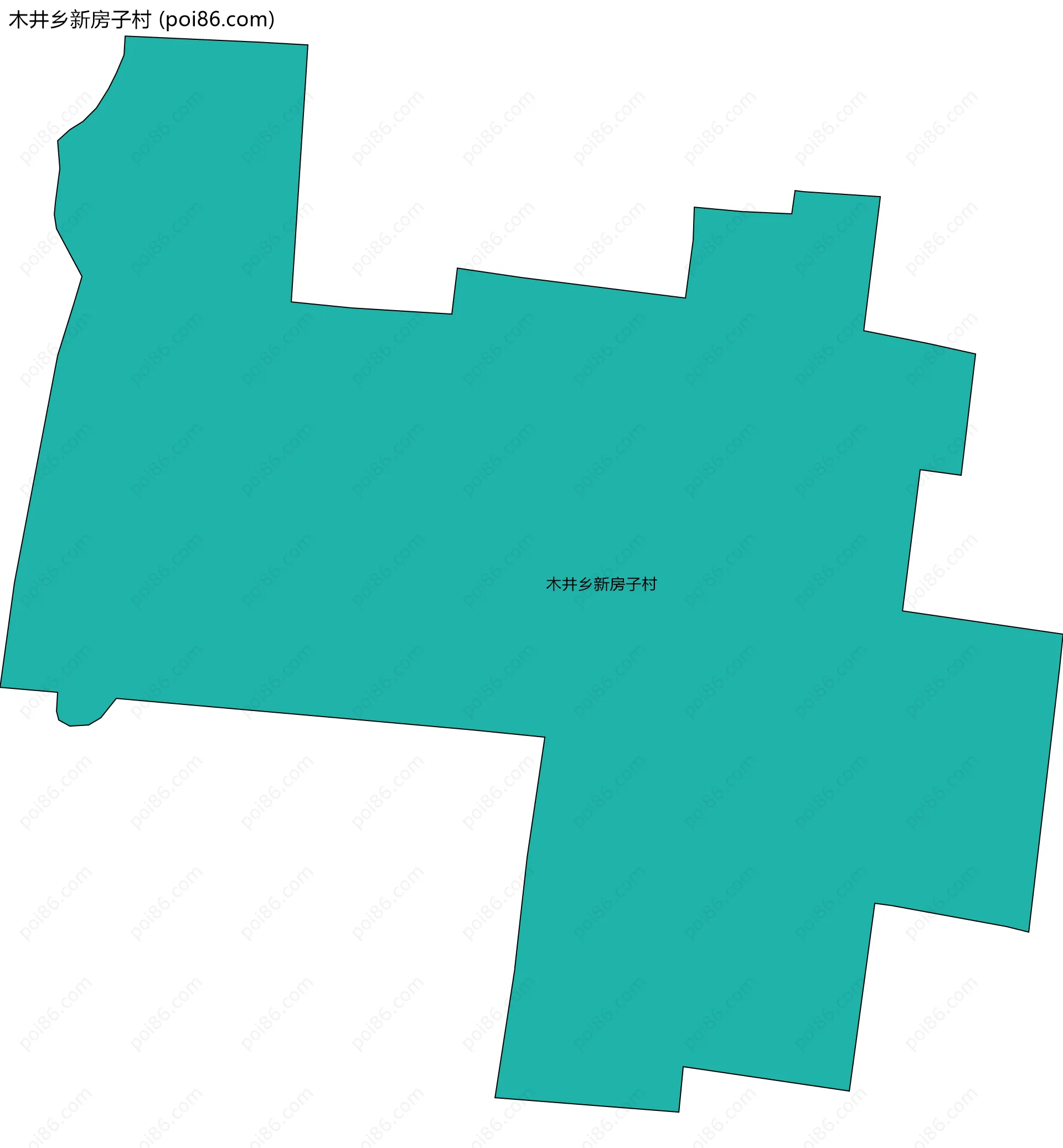 木井乡新房子村边界地图